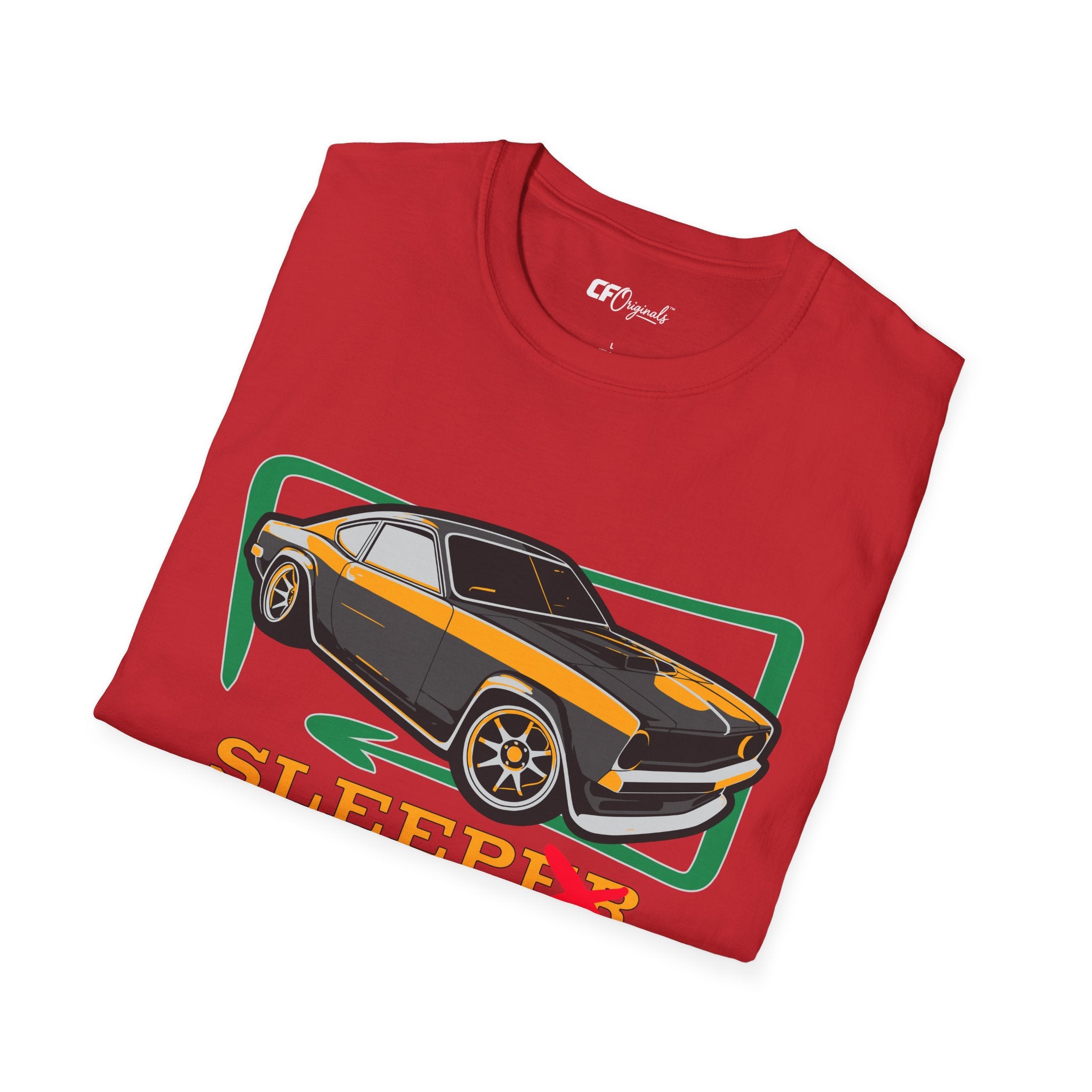 Classic Muscle Car T-Shirt — Retro 'Sleepless' Graphic Tee