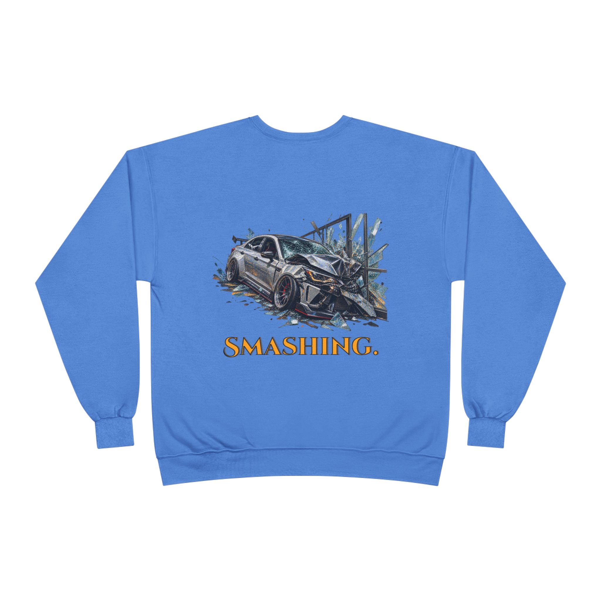 Smashing Crewneck Sweatshirt — Graphic Car Crash Design
