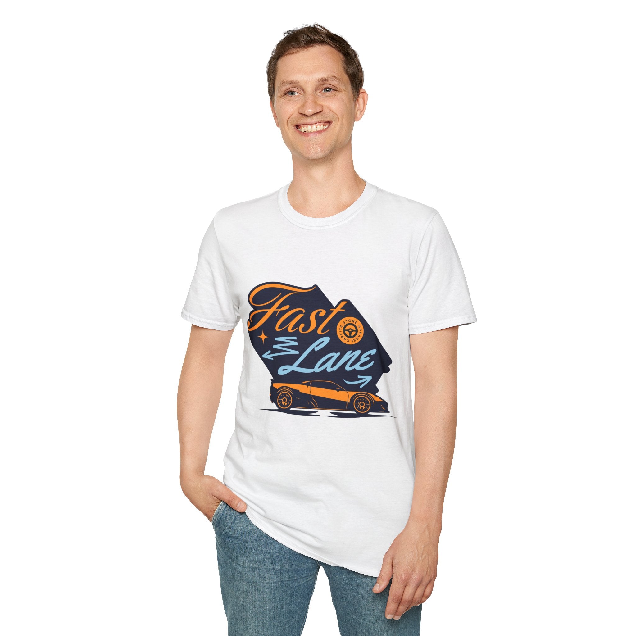Fast Lane T-Shirt — Retro Racing Car Graphic Tee