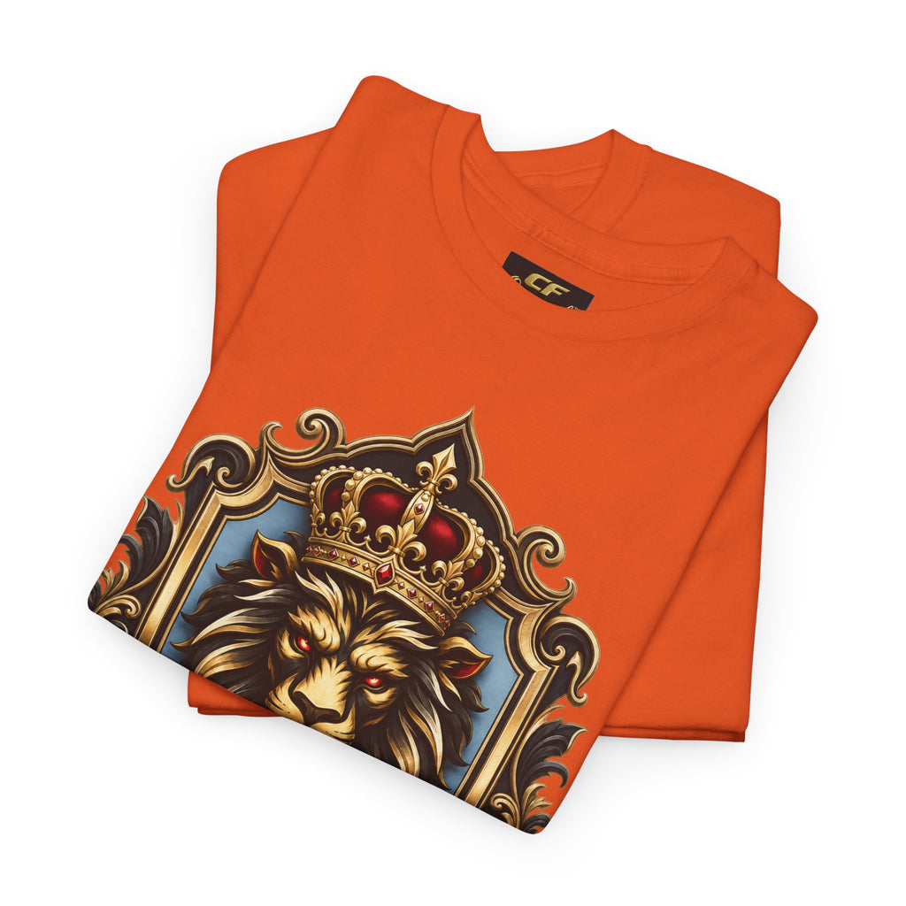 Lion Crest Tee — "Mane Line Auto" Vintage Heraldic Graphic Shirt