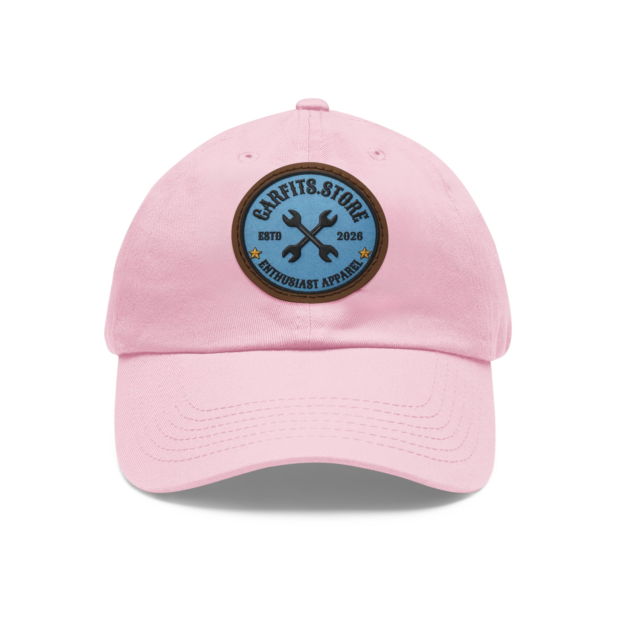 Mechanic Logo Dad Hat — Leather Patch Cap