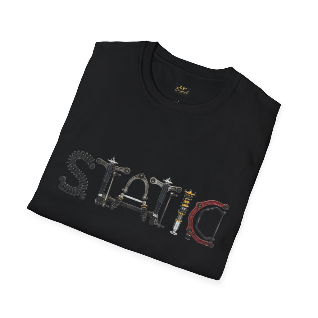 Static Graphic T-Shirt — Industrial Parts Lettering Tee