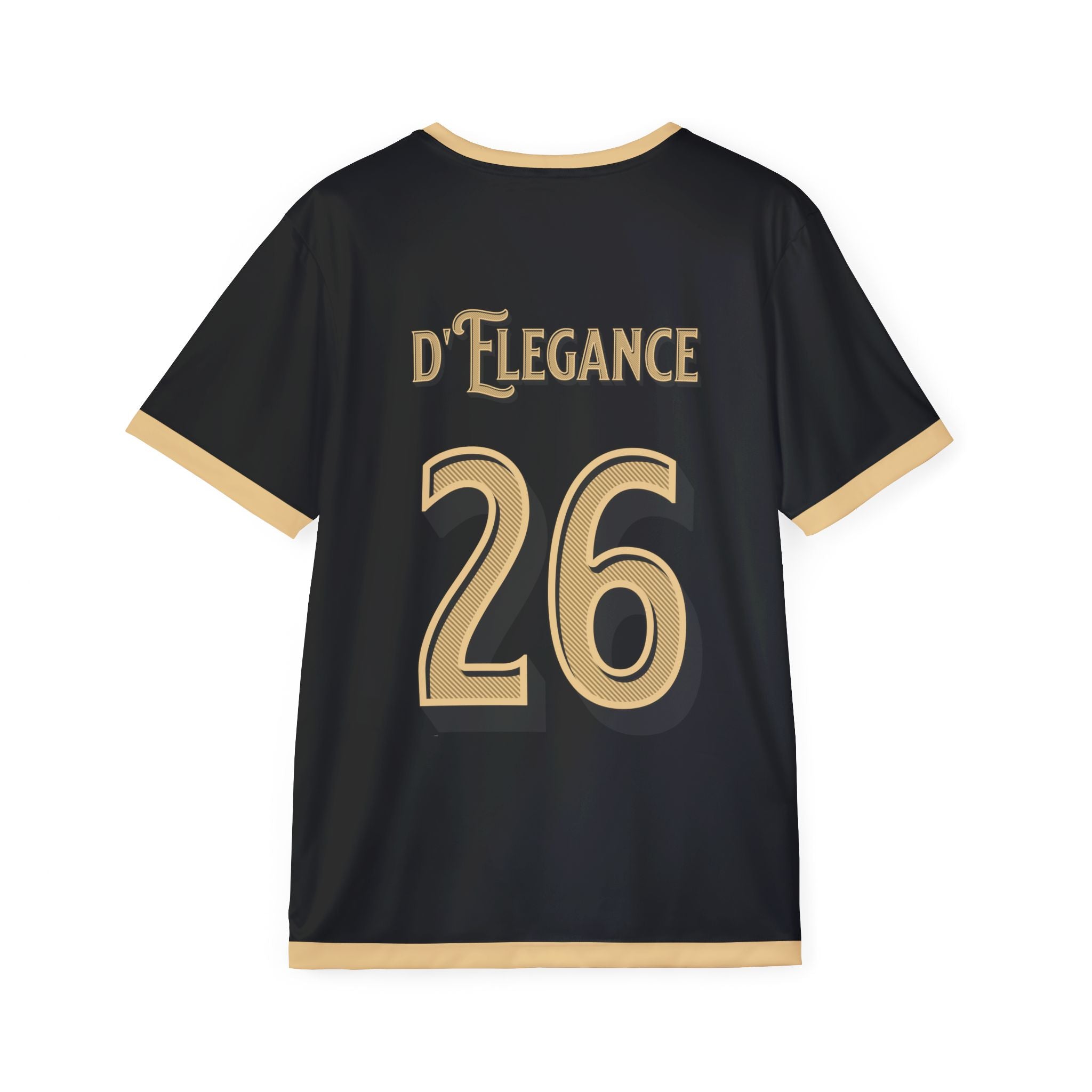 Concours D'Elegance Men's Jersey — Black & Gold Racing Tee (Number 26)