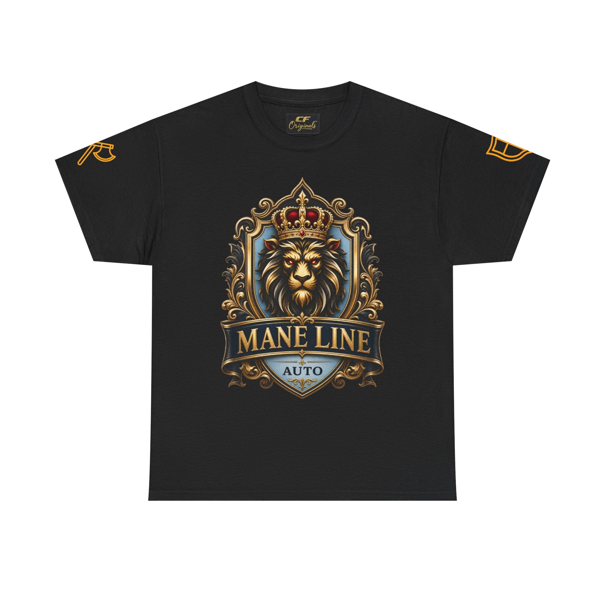 Lion Crest Tee — "Mane Line Auto" Vintage Heraldic Graphic Shirt