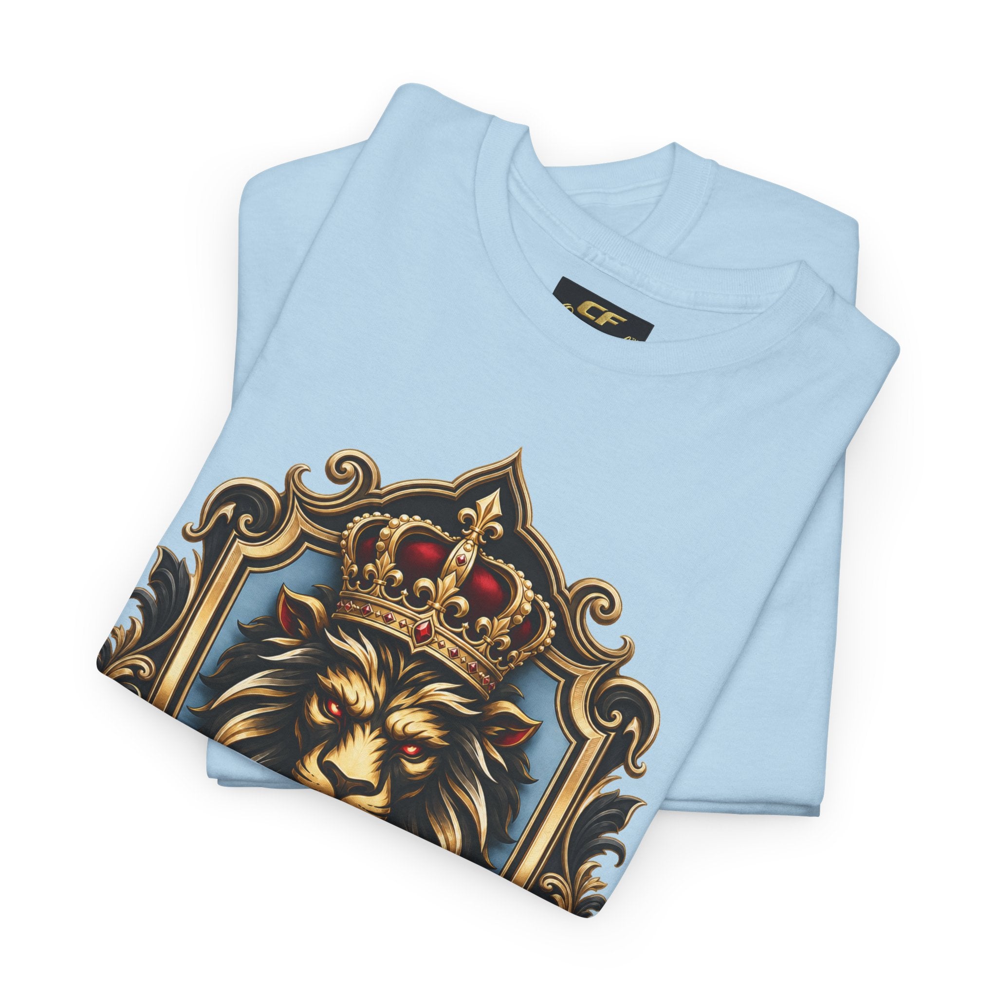 Lion Crest Tee — "Mane Line Auto" Vintage Heraldic Graphic Shirt