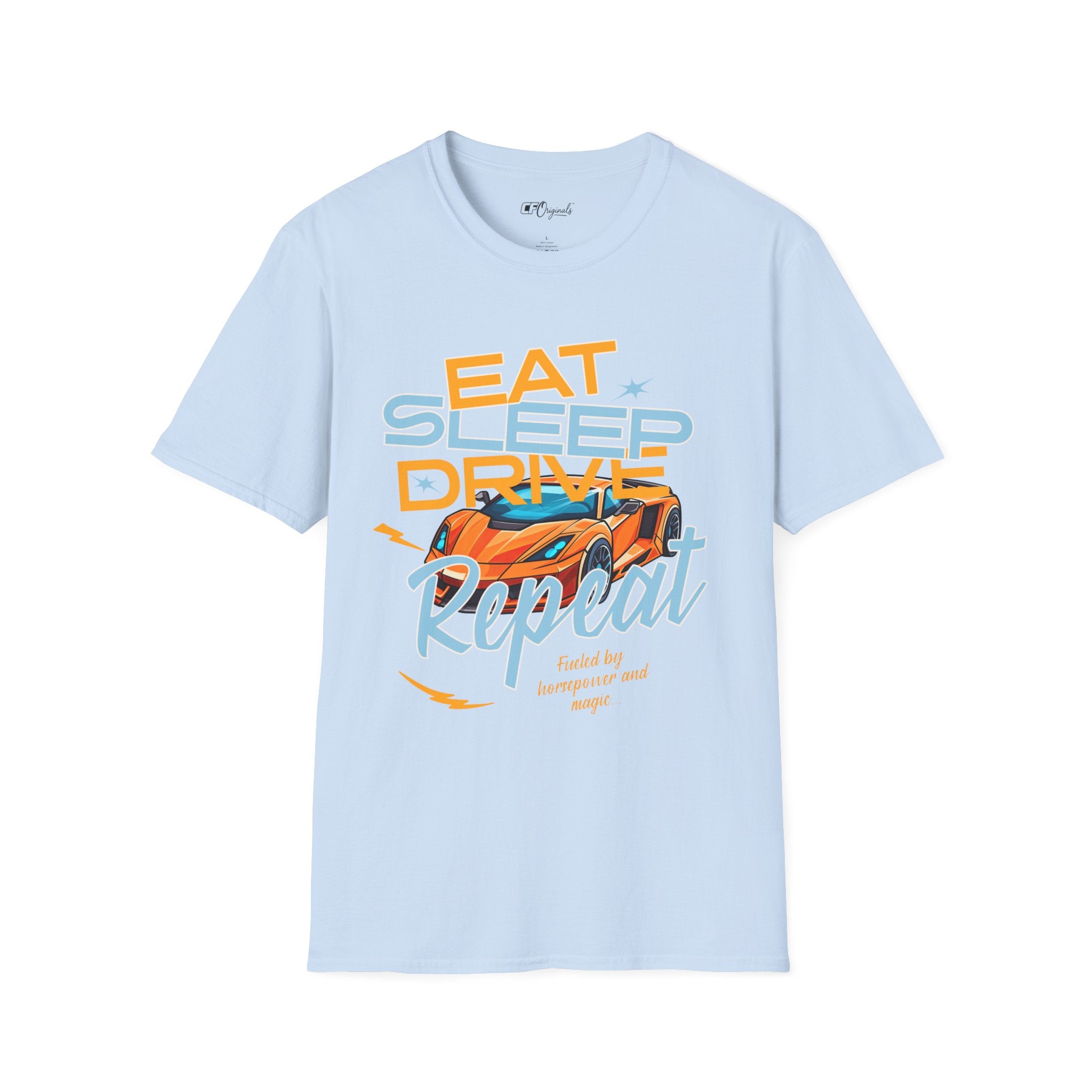 Eat Sleep Drive Repeat T-Shirt — Racing Car Graphic Tee for Motorsport Fans