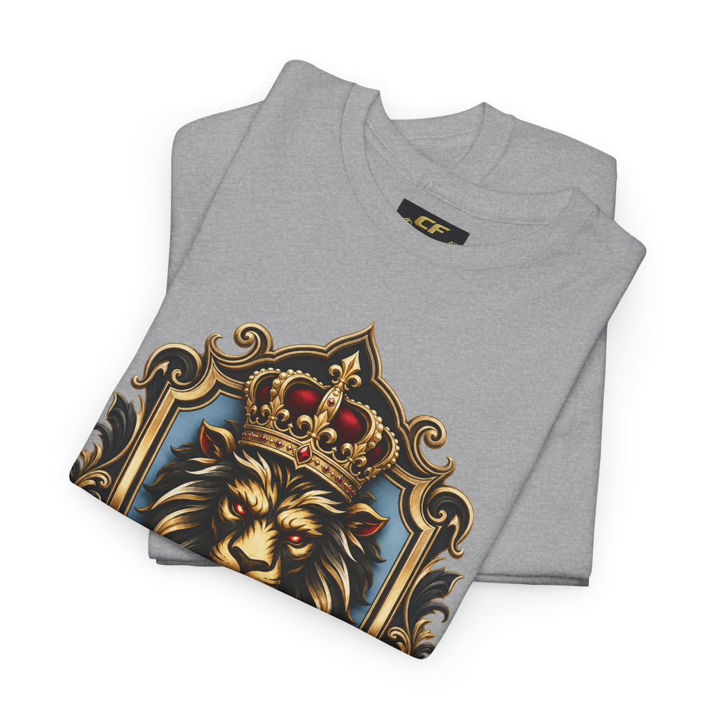 Lion Crest Tee — "Mane Line Auto" Vintage Heraldic Graphic Shirt