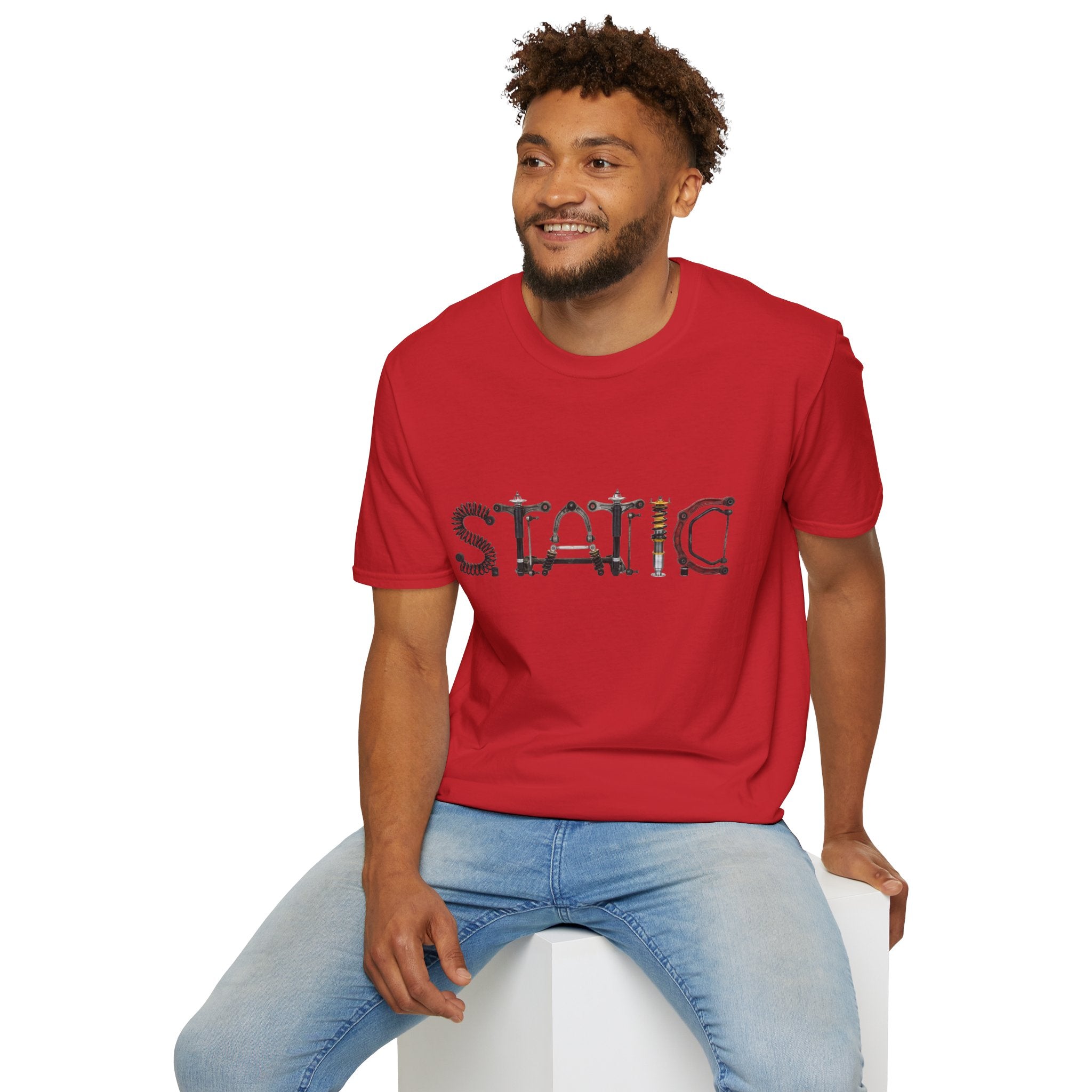 Static Graphic T-Shirt — Industrial Parts Lettering Tee