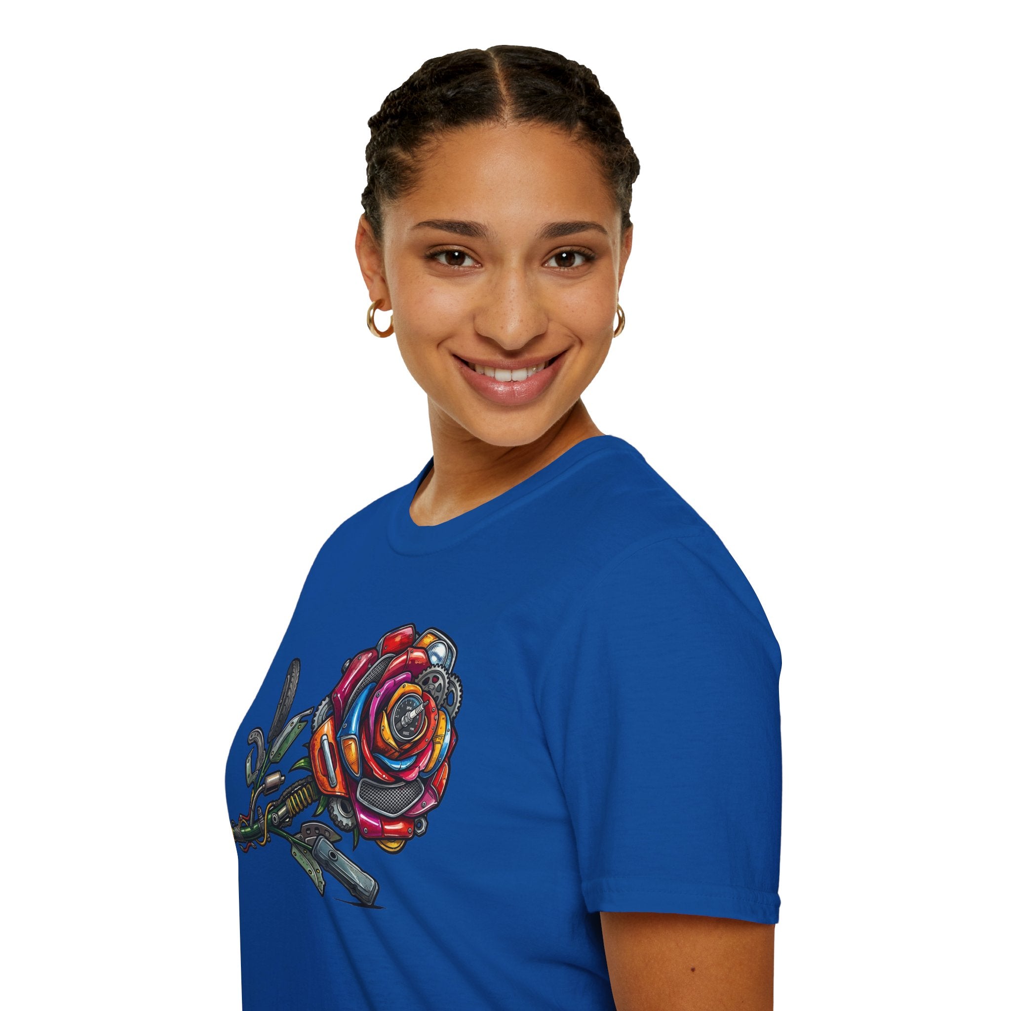 Colorful Mechanical Rose Graphic Tee