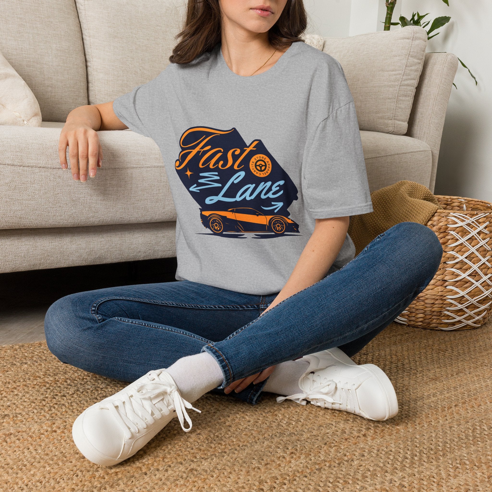 Fast Lane T-Shirt — Retro Racing Car Graphic Tee