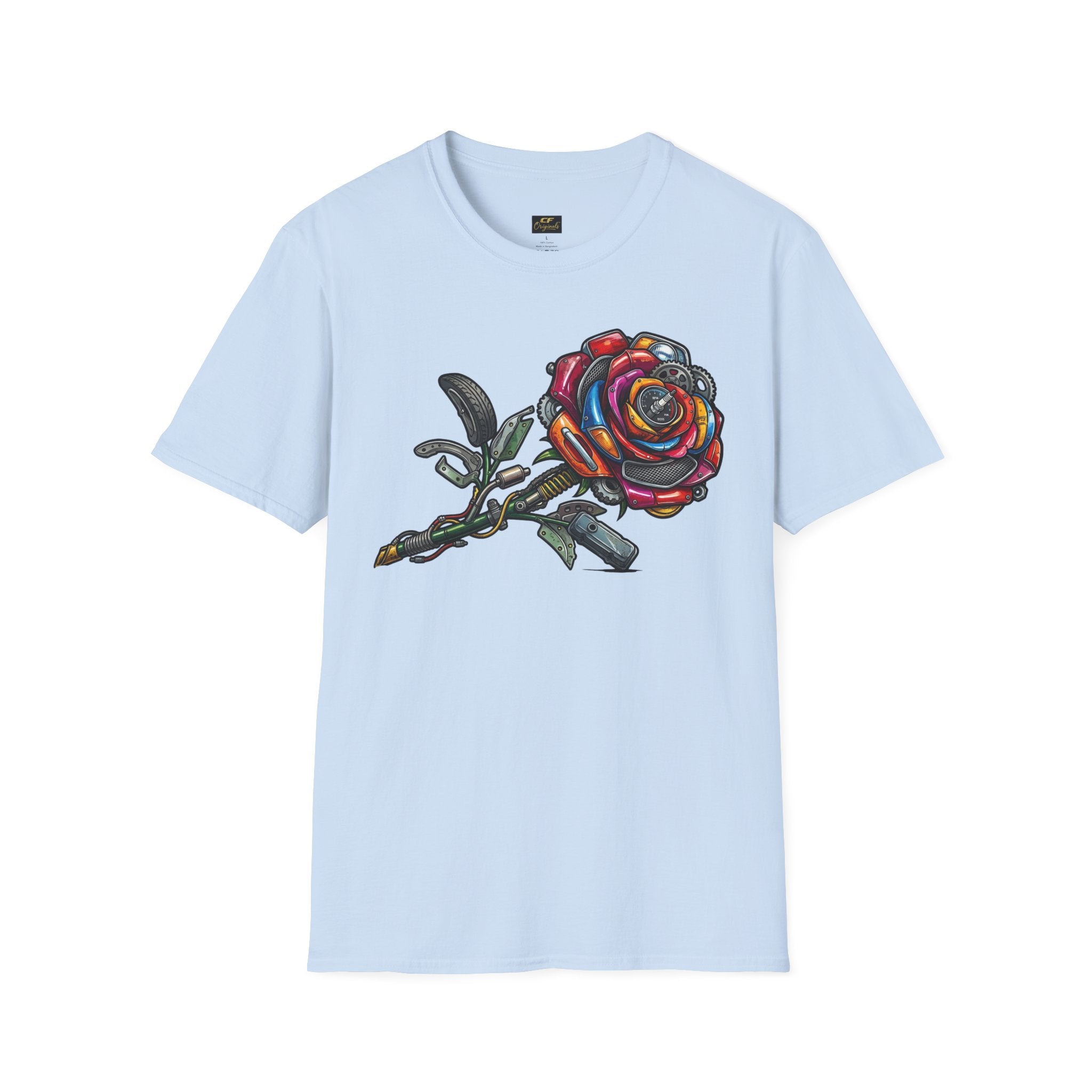 Colorful Mechanical Rose Graphic Tee