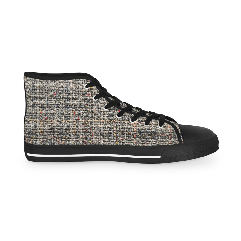 High Top Sneakers — Tweed Texture Men's Casual Athletic Shoes