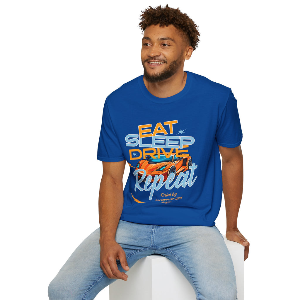 Eat Sleep Drive Repeat T-Shirt — Racing Car Graphic Tee for Motorsport Fans