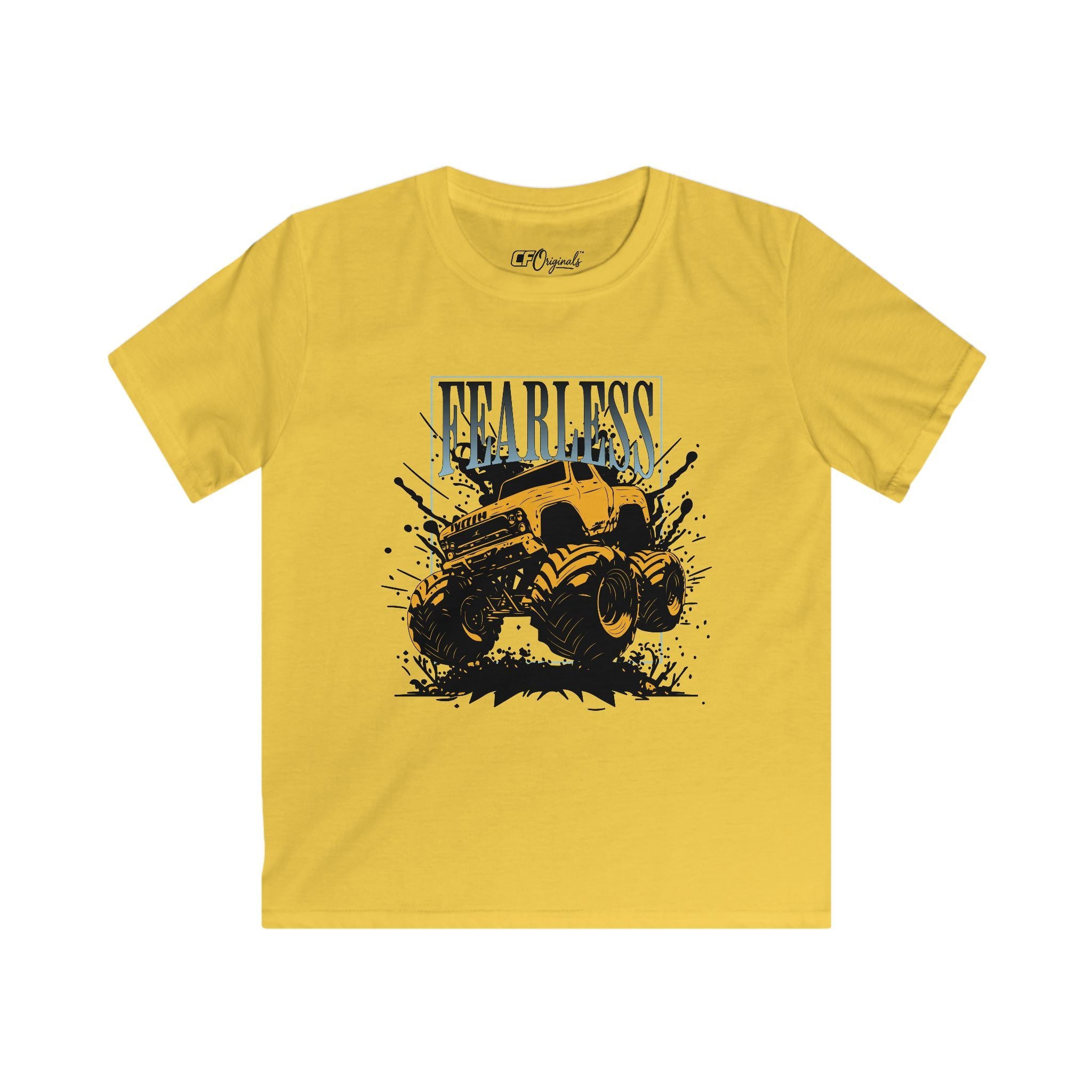 Kids Tee — "Fearless" Monster Truck Graphic Shirt