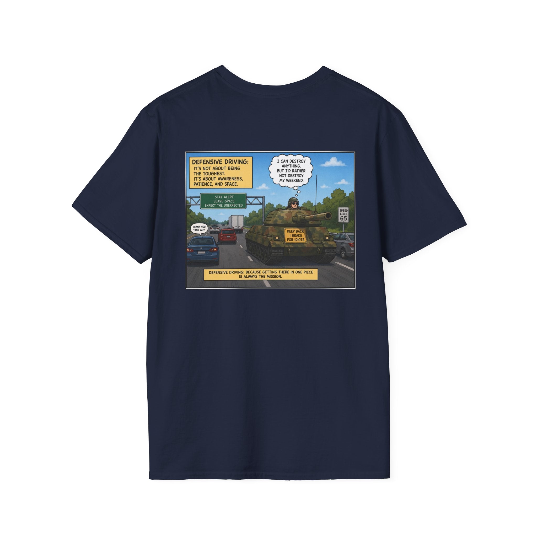 Military Tank Driver Tee — Defensive Driving Humor T-Shirt
