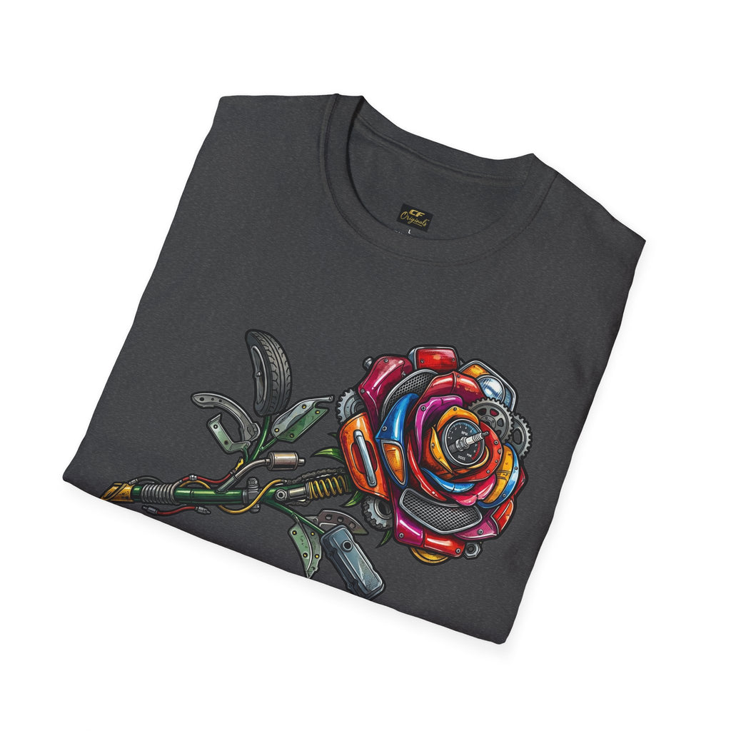 Colorful Mechanical Rose Graphic Tee