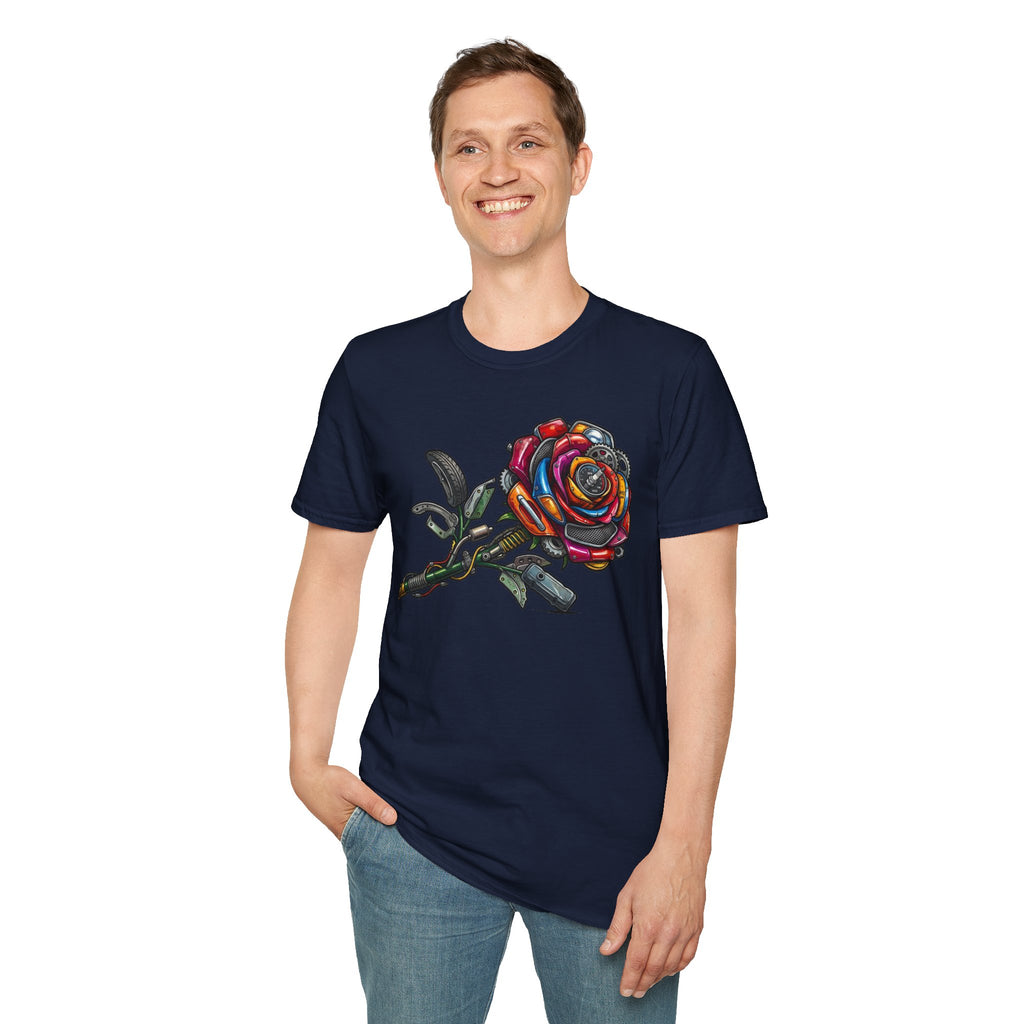 Colorful Mechanical Rose Graphic Tee