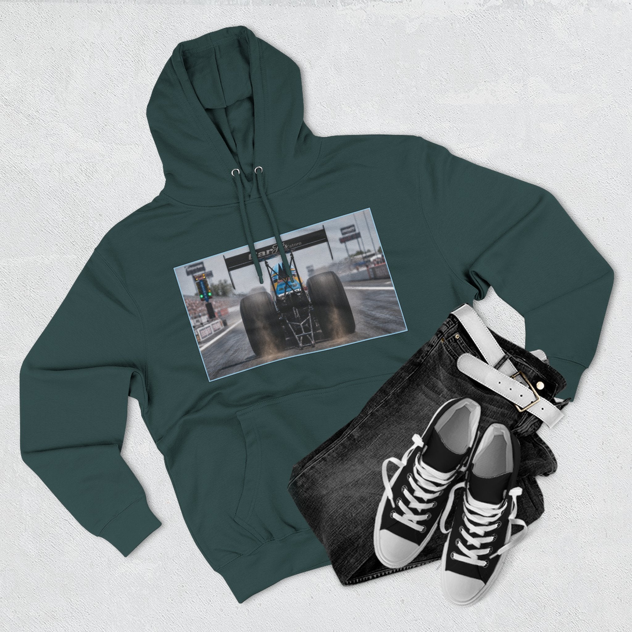 Racing Dragster Hoodie — "Land of 10,000HP" Fleece Pullover