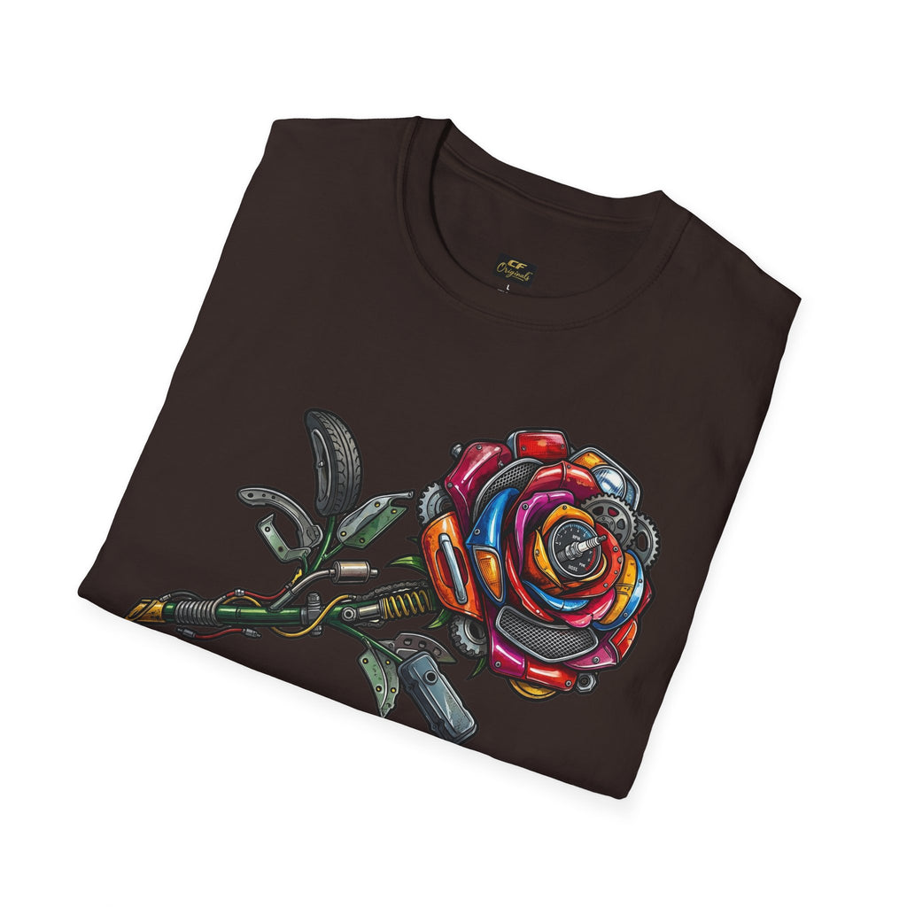 Colorful Mechanical Rose Graphic Tee