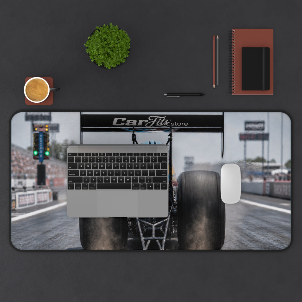 Dragster Racing Desk Mat — High-Speed Drag Racing Mouse Pad for Car Enthusiasts