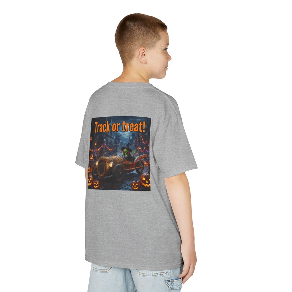 'Track or Treat!' Halloween Racing Car - Kid's Tee Shirt