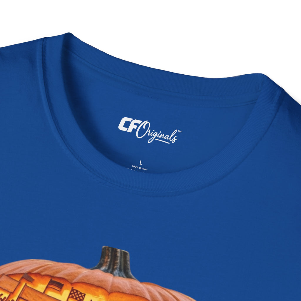 Vintage Racing Pumpkin T-Shirt — Retro Car Grand Prix Halloween Tee