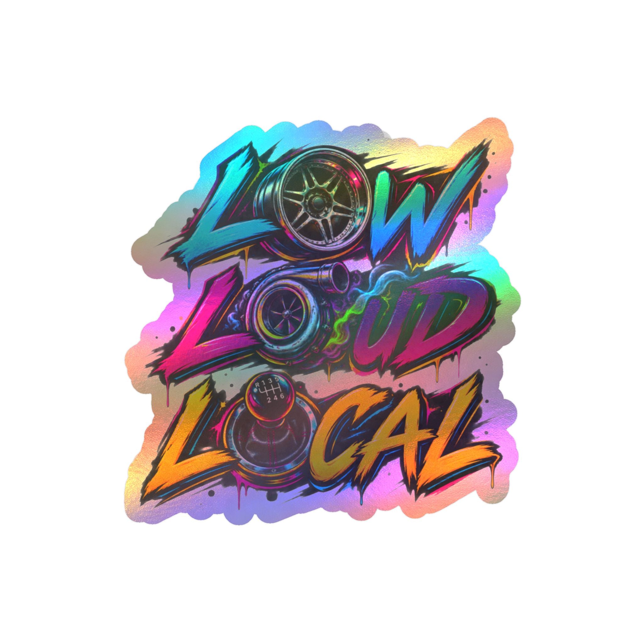 'Low Loud Local' Kiss-Cut Vinyl Sticker — Car Audio & Bass Lovers Decal