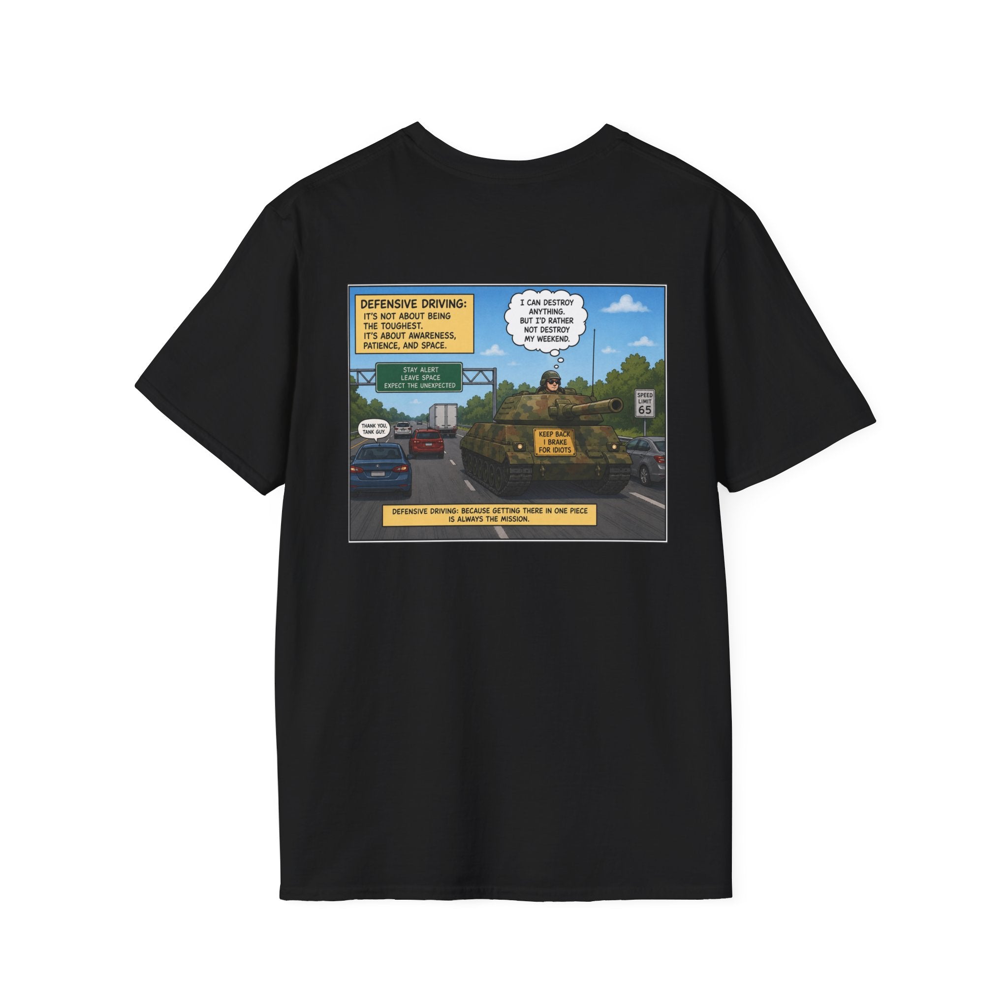 Military Tank Driver Tee — Defensive Driving Humor T-Shirt