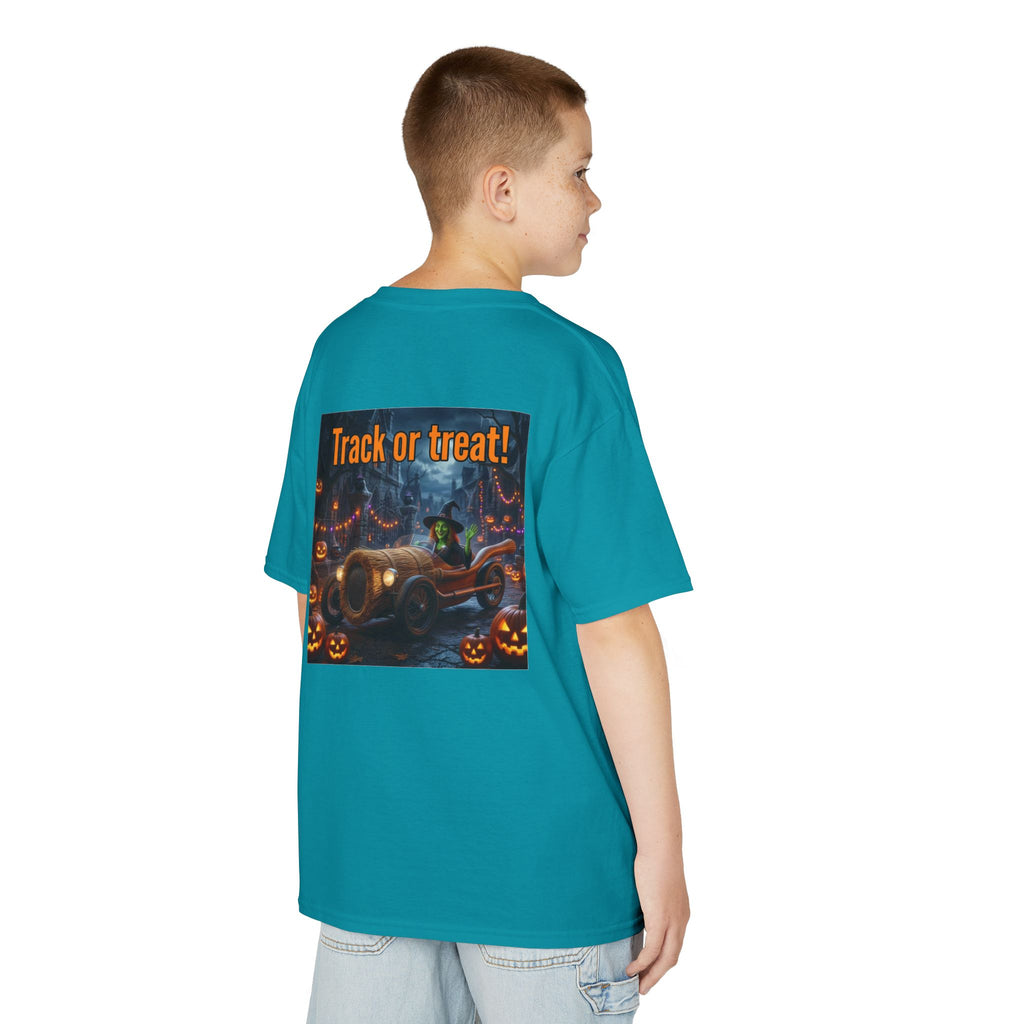 'Track or Treat!' Halloween Racing Car - Kid's Tee Shirt