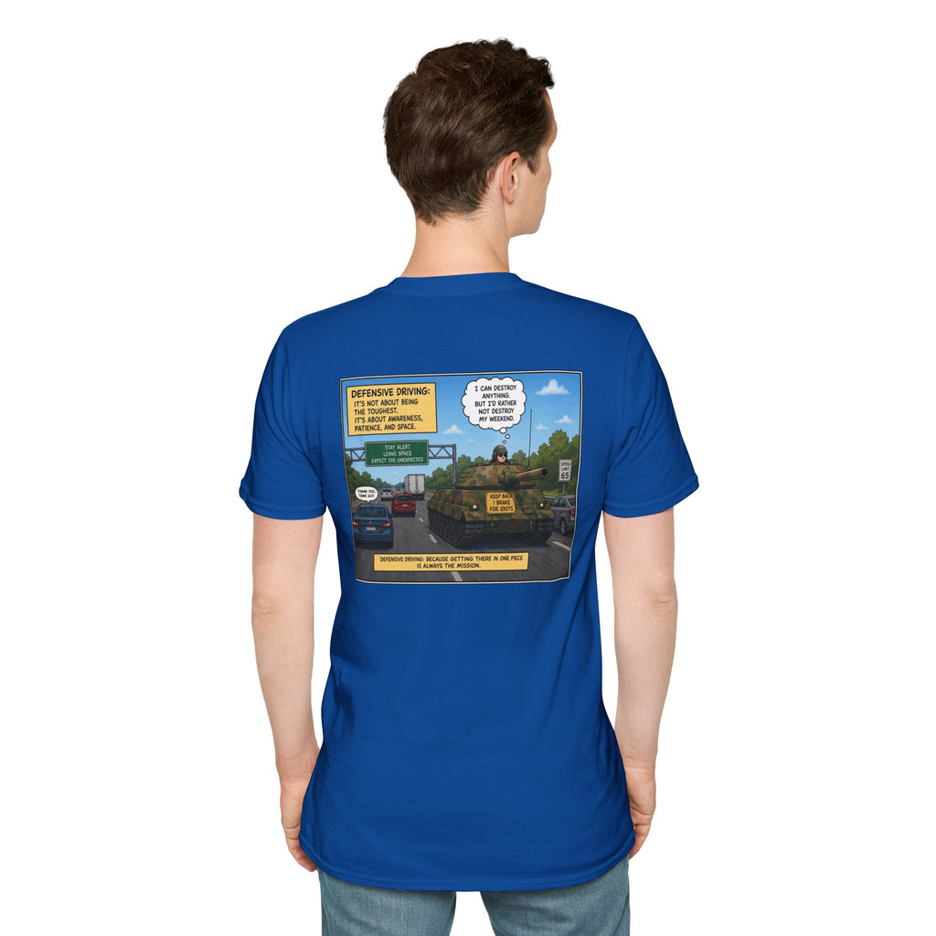 Military Tank Driver Tee — Defensive Driving Humor T-Shirt
