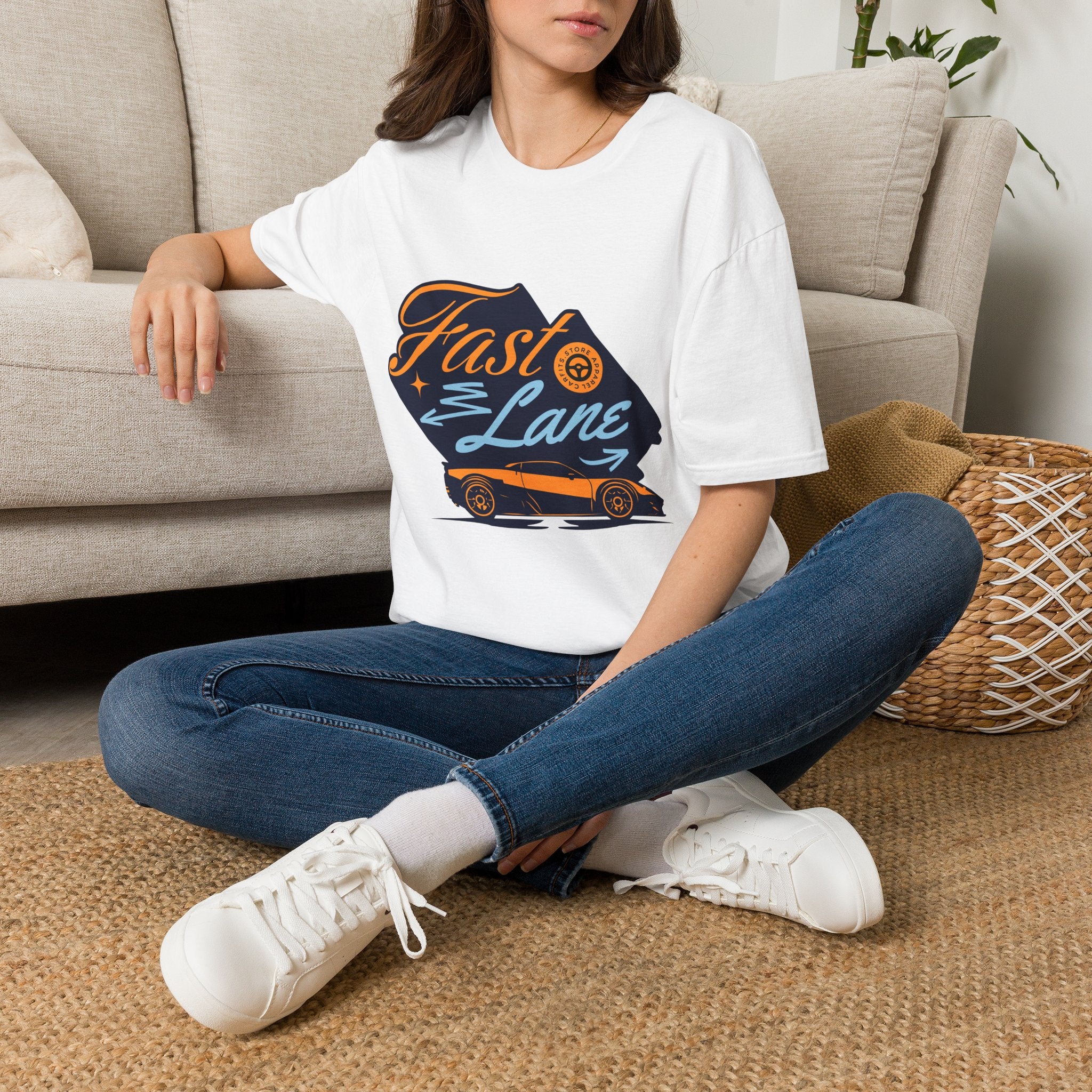 Fast Lane T-Shirt — Retro Racing Car Graphic Tee