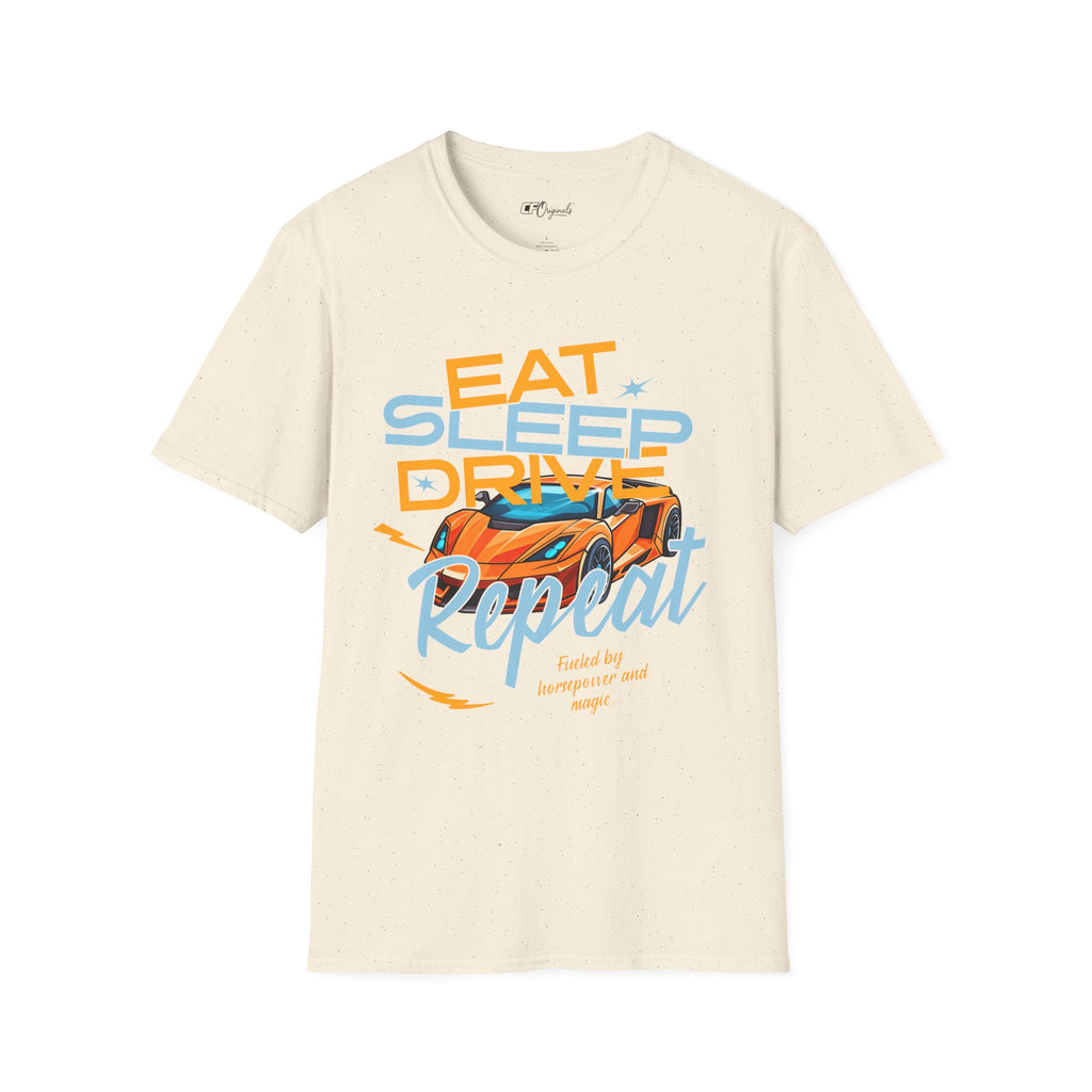 Eat Sleep Drive Repeat T-Shirt — Racing Car Graphic Tee for Motorsport Fans