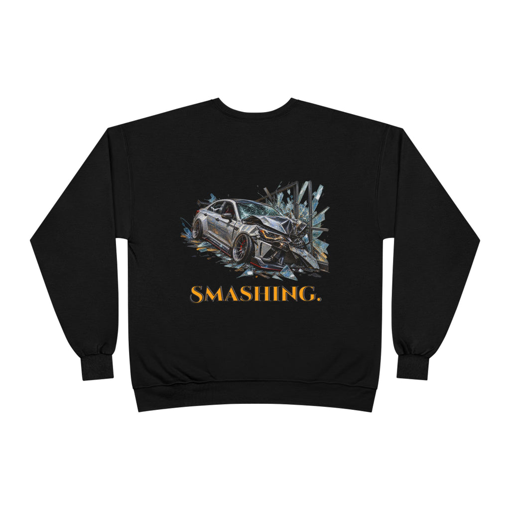 Smashing Crewneck Sweatshirt — Graphic Car Crash Design