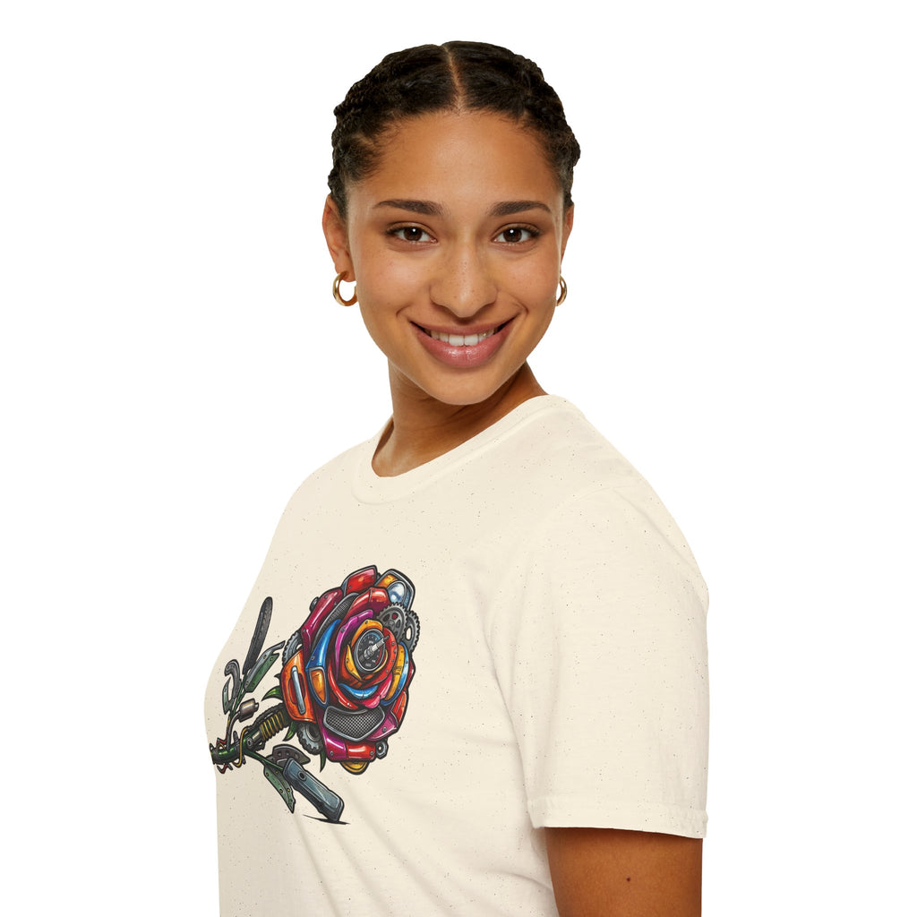 Colorful Mechanical Rose Graphic Tee