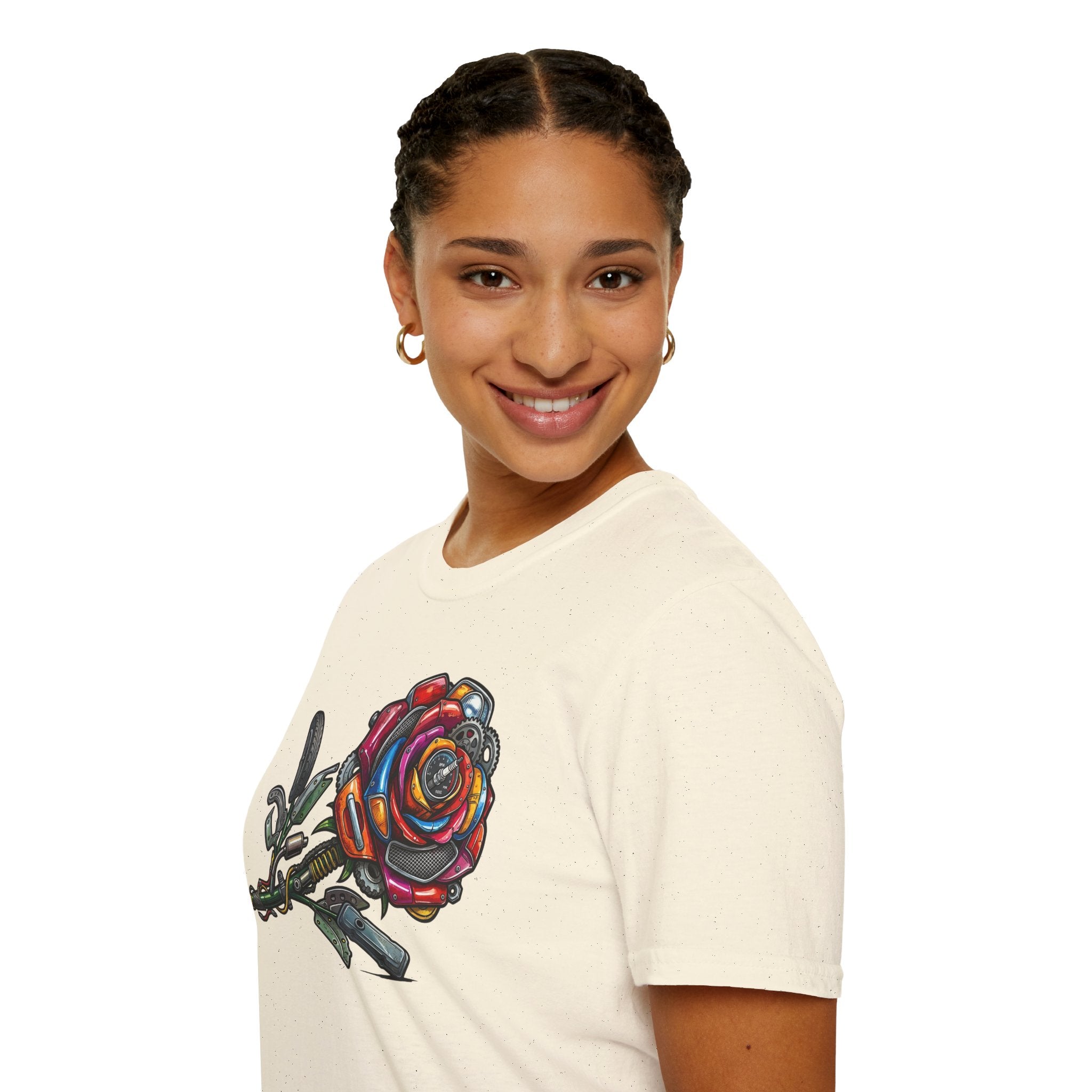 Colorful Mechanical Rose Graphic Tee