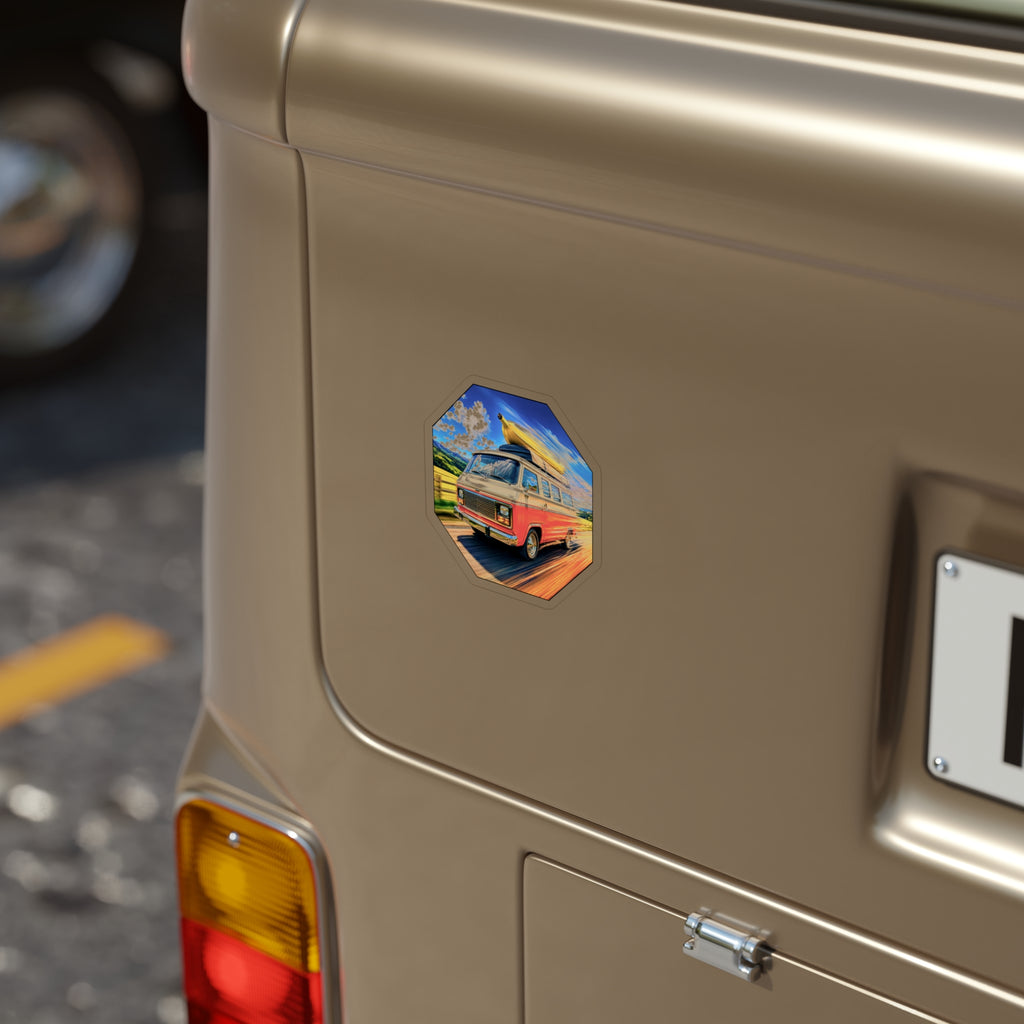 Retro Van Die-Cut Outdoor Sticker — Vintage Camper