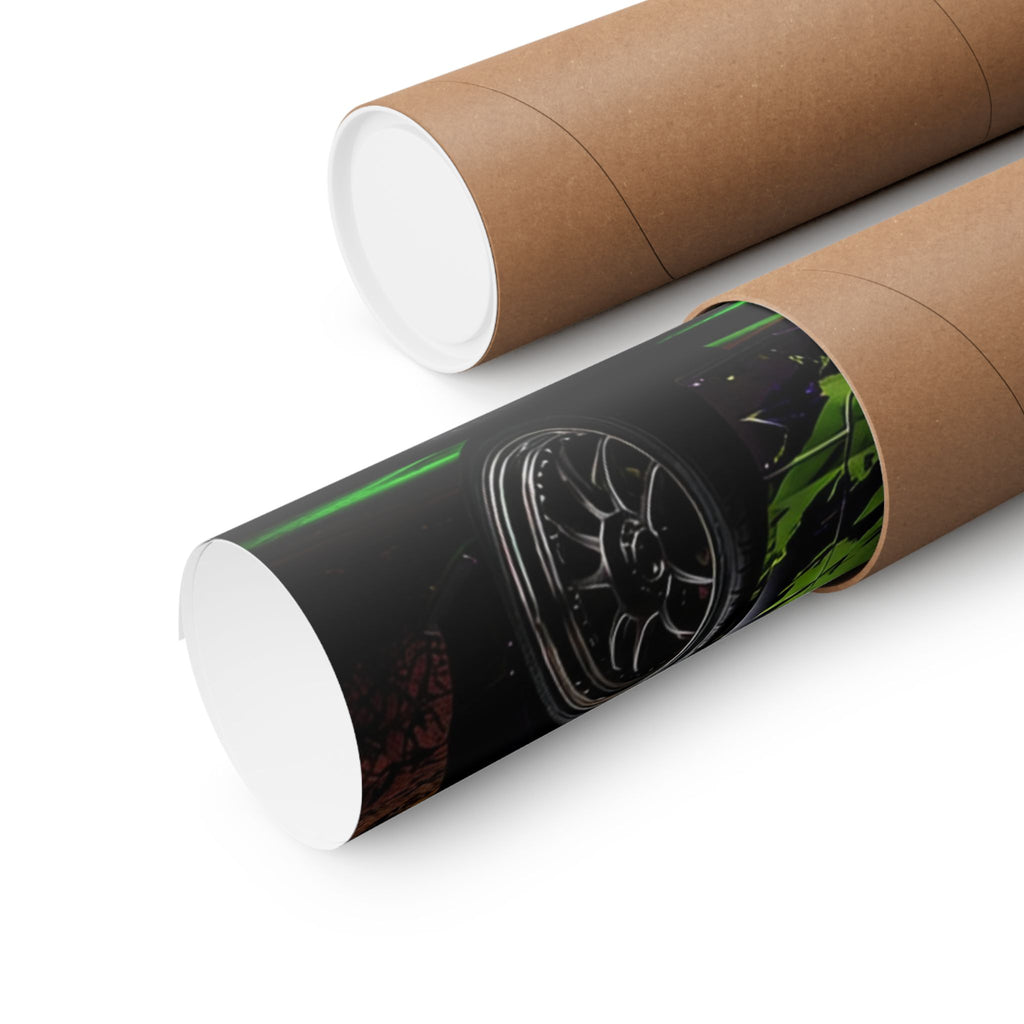 Graffiti Sports Car Matte Poster — Neon Drift Street Art Wall Print