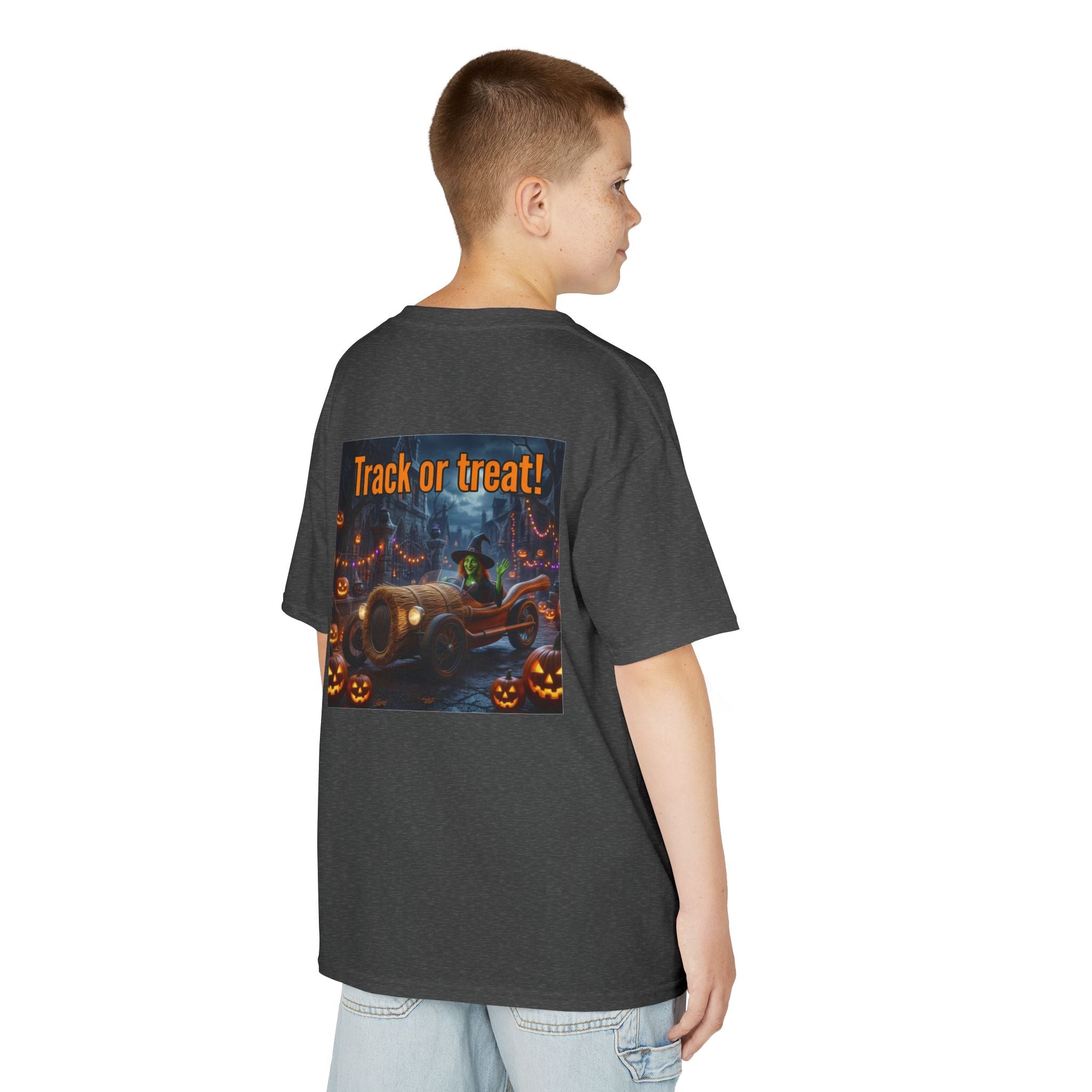 'Track or Treat!' Halloween Racing Car - Kid's Tee Shirt