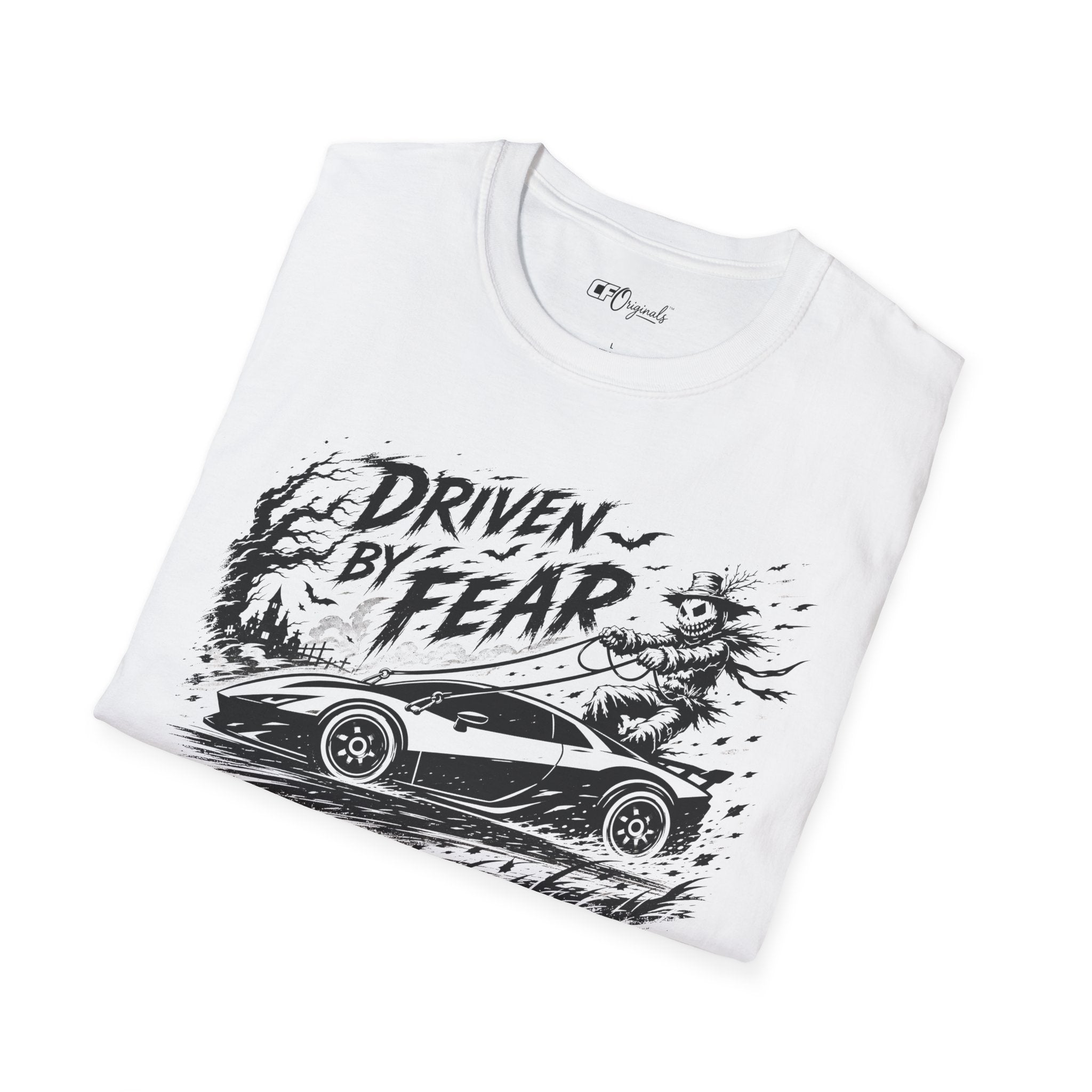 Driven By Fear T‑Shirt — Horror Sports Car Graphic Tee