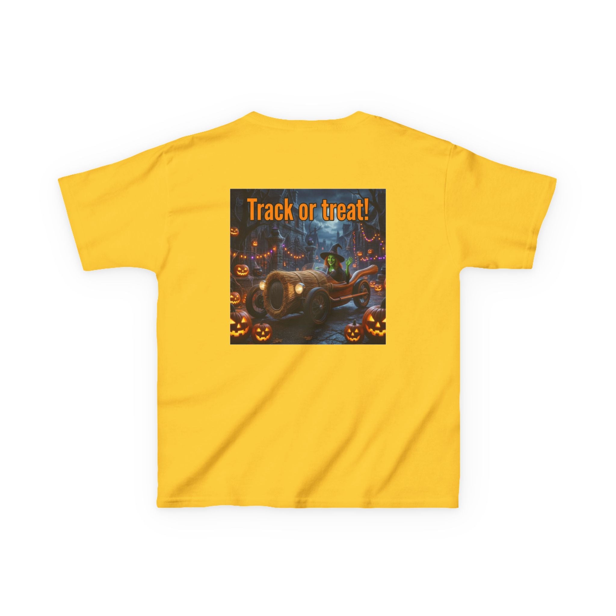 'Track or Treat!' Halloween Racing Car - Kid's Tee Shirt
