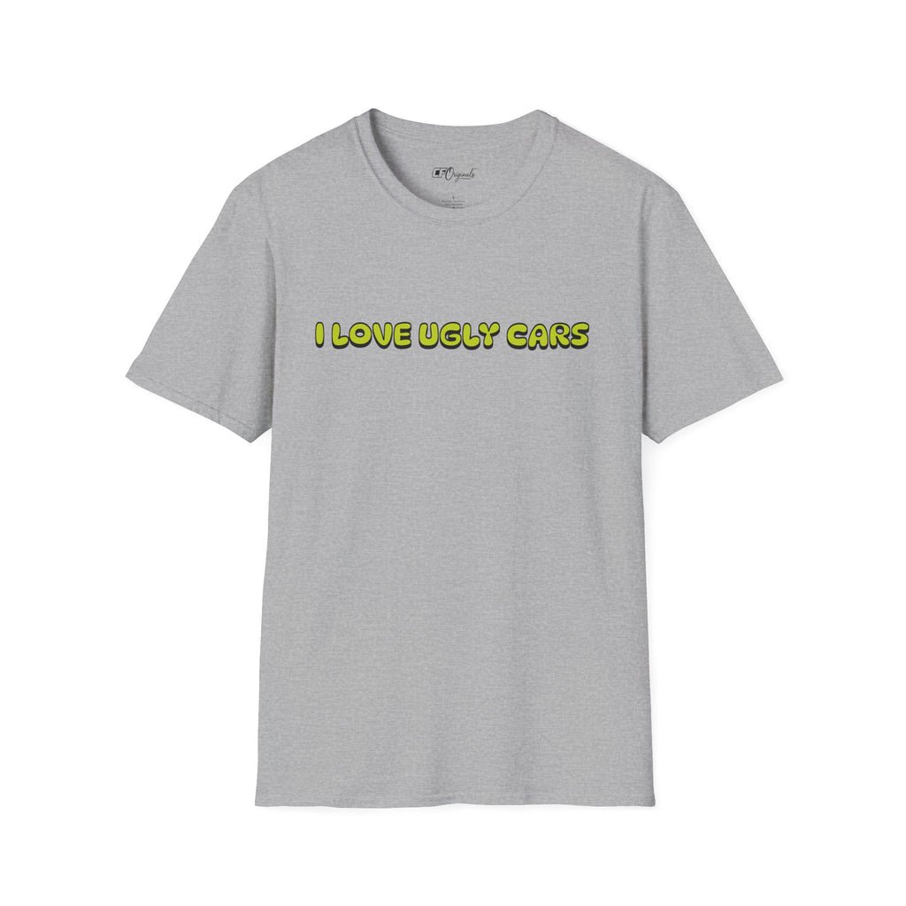 T-Shirt — "I Love Ugly Cars" Retro Green Graphic Tee