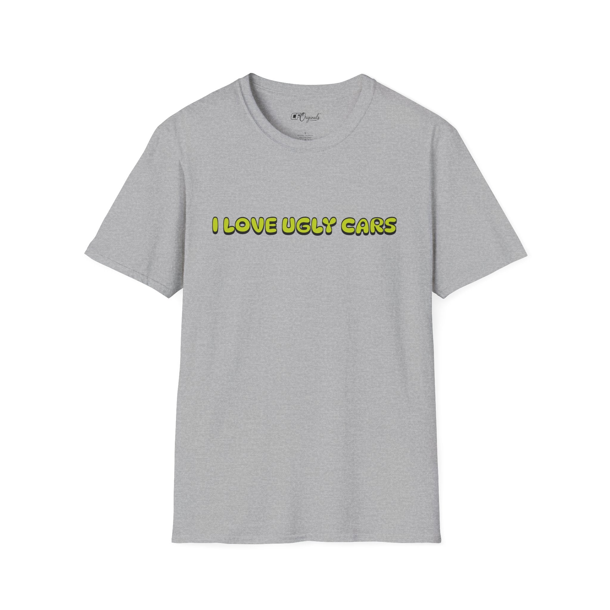 T-Shirt — "I Love Ugly Cars" Retro Green Graphic Tee