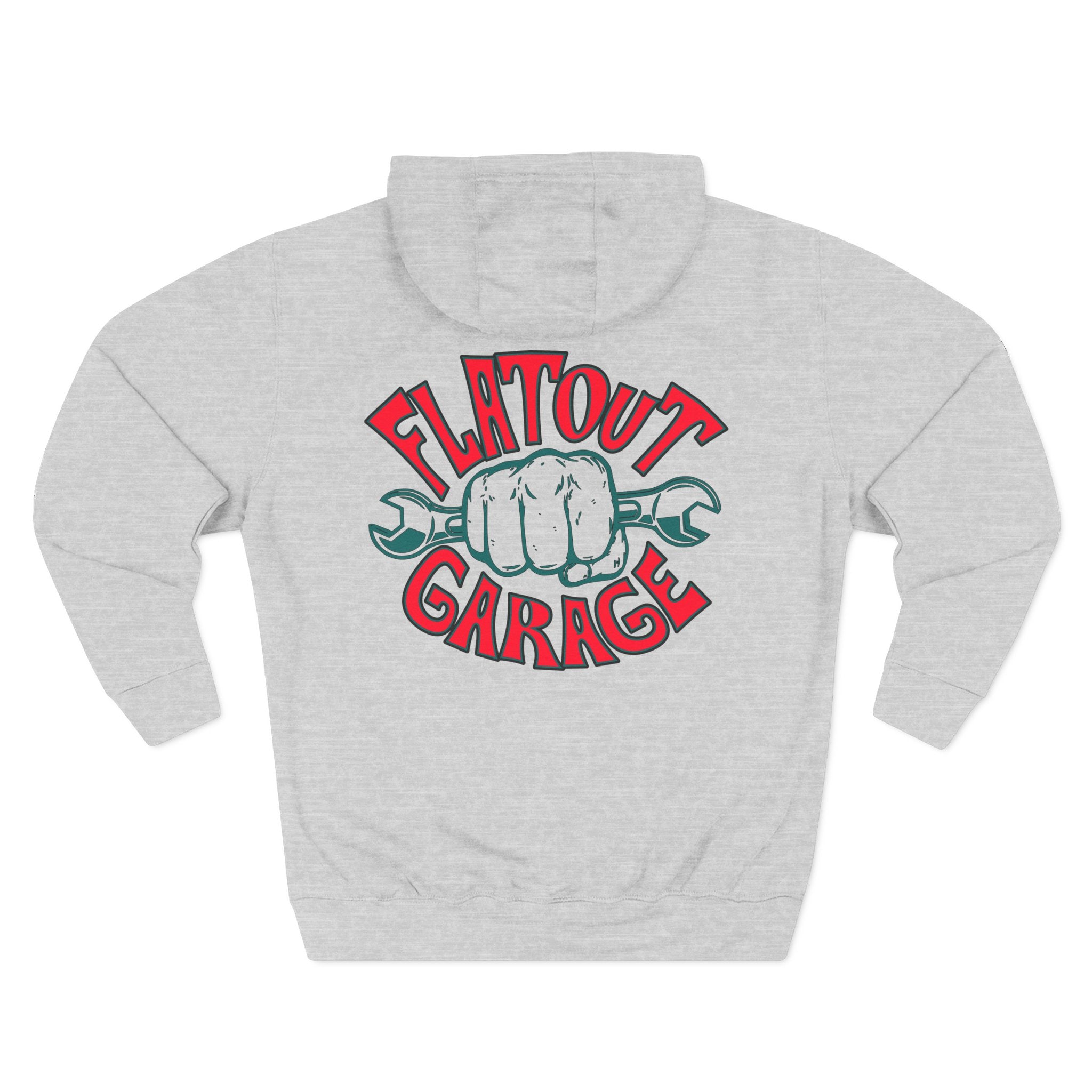 Flatout Garage Fleece Hoodie — Mechanic Shop Logo Pullover