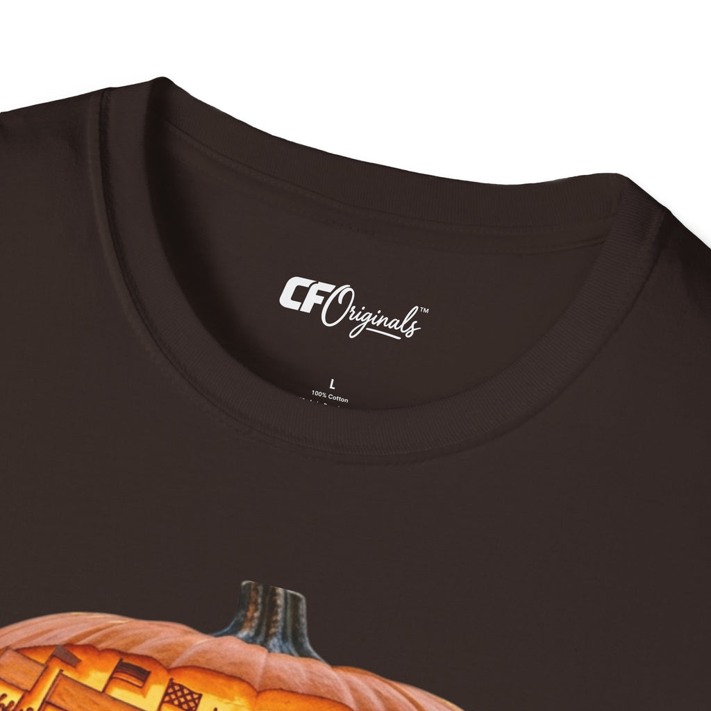 Vintage Racing Pumpkin T-Shirt — Retro Car Grand Prix Halloween Tee