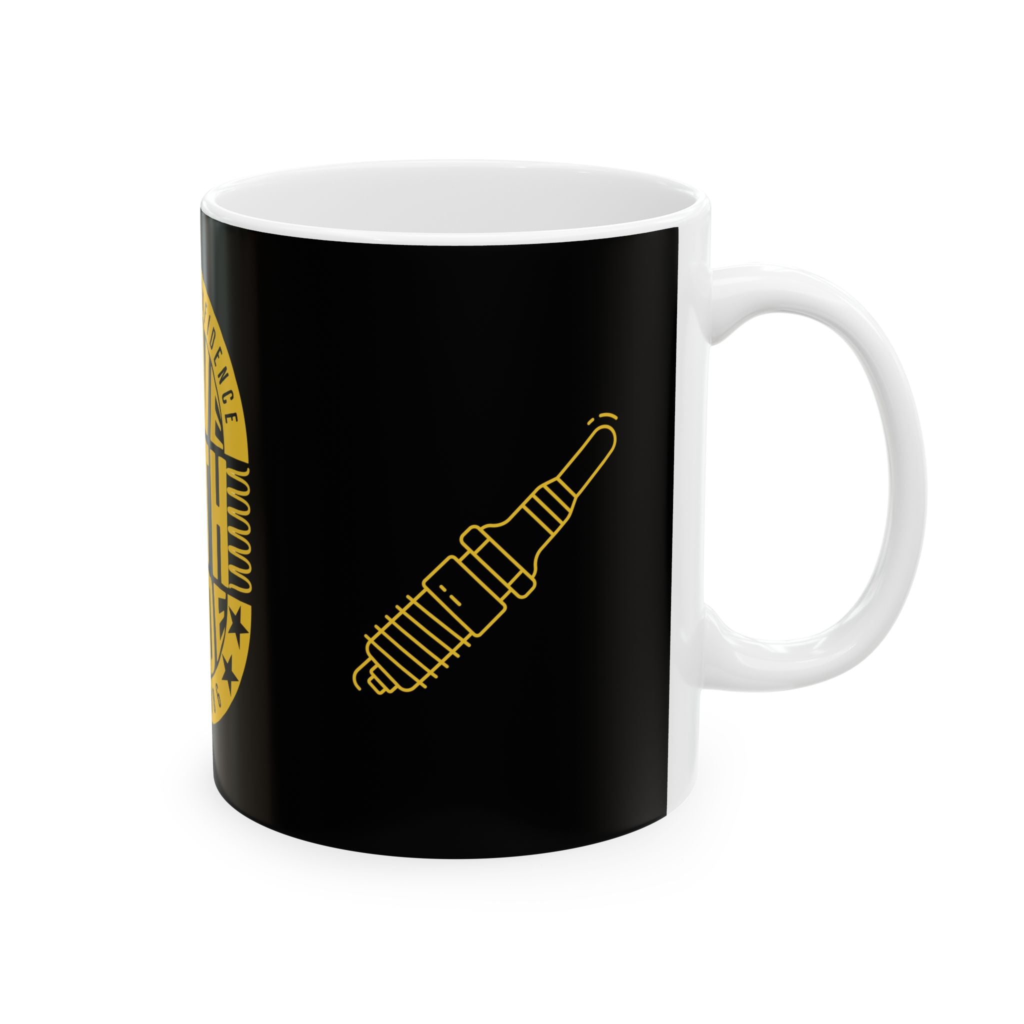 Drive With Pride Ceramic Mug – Yellow Emblem (11oz/15oz)