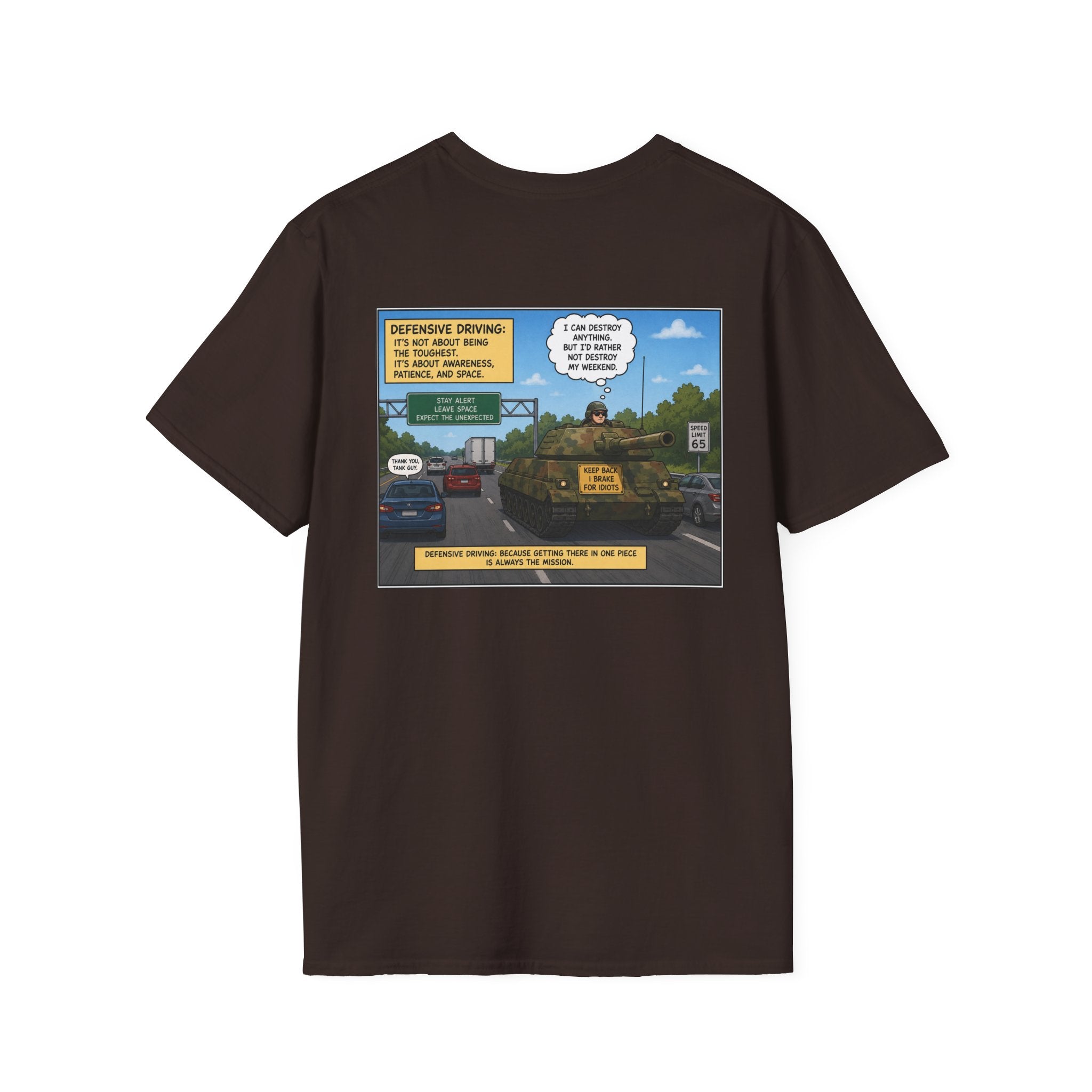 Military Tank Driver Tee — Defensive Driving Humor T-Shirt