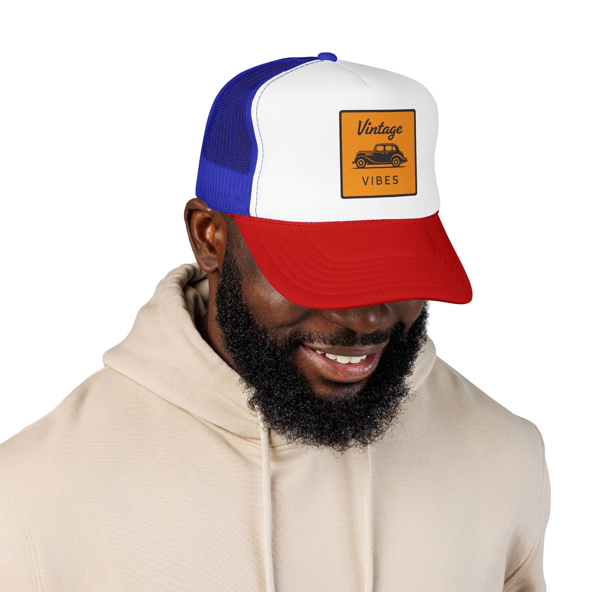 Vintage Vibes Trucker Hat — Retro Car Foam Cap