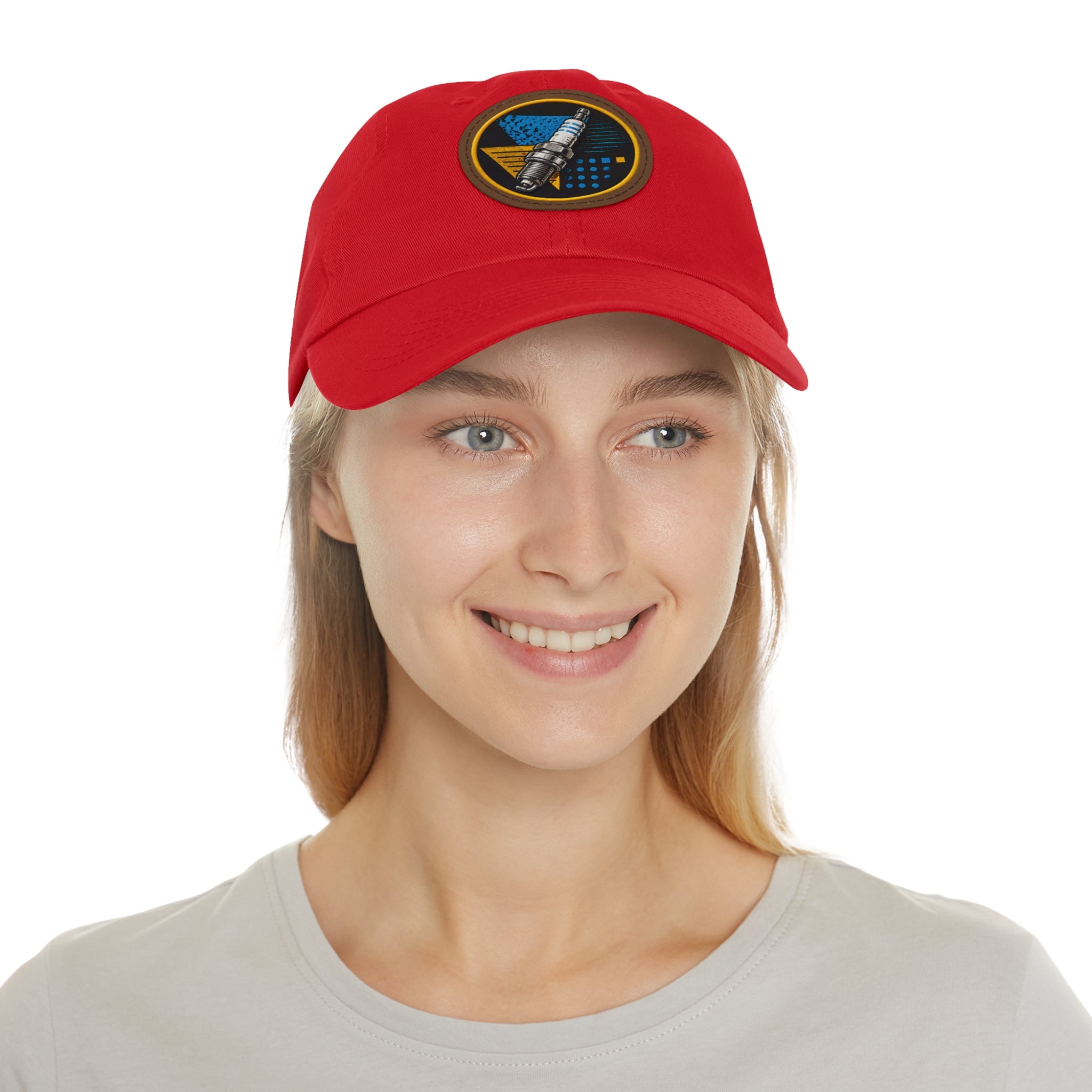 Spark Plug Patch Dad Hat — Vintage Automotive Mechanic Cap