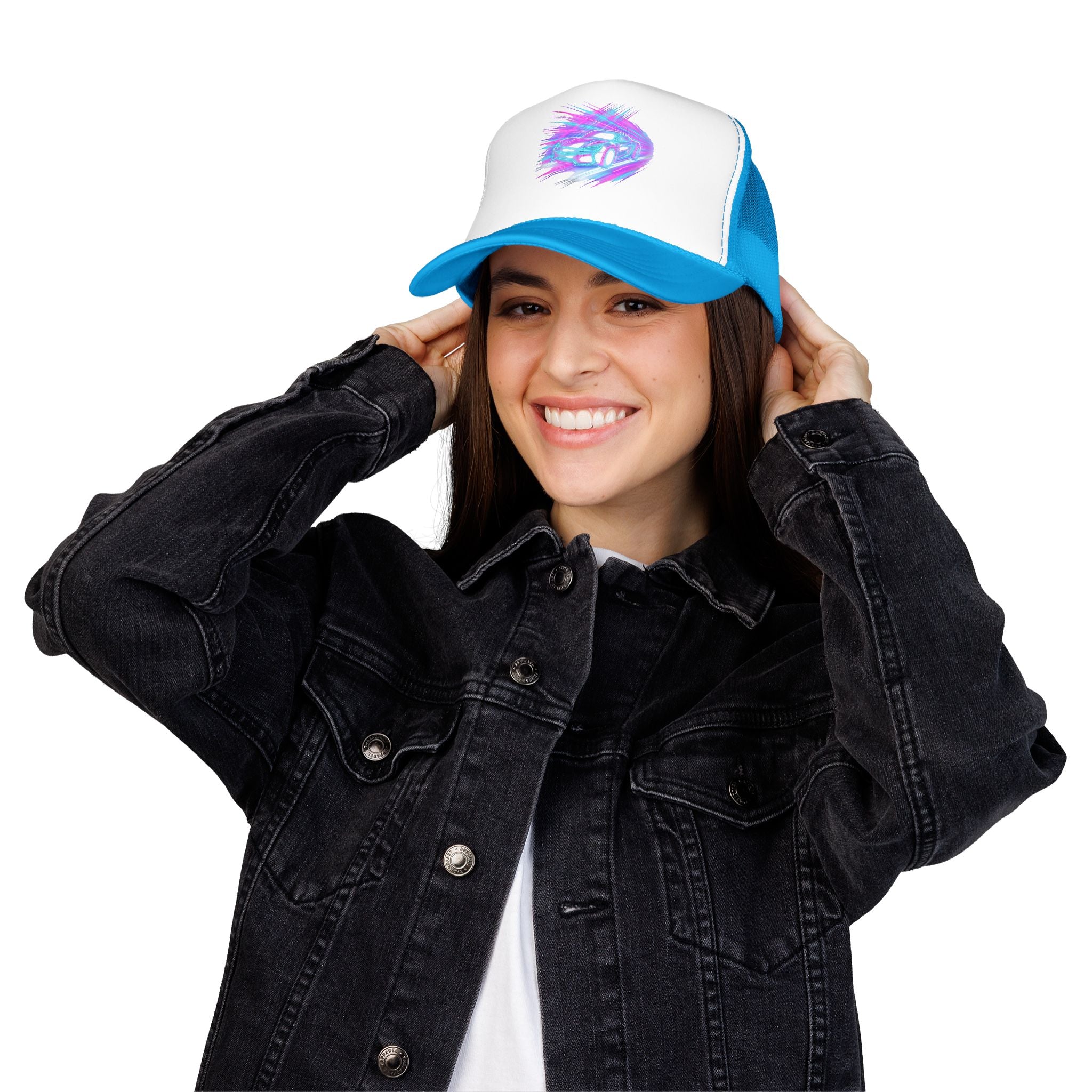 Neon Drift Racing Trucker Hat
