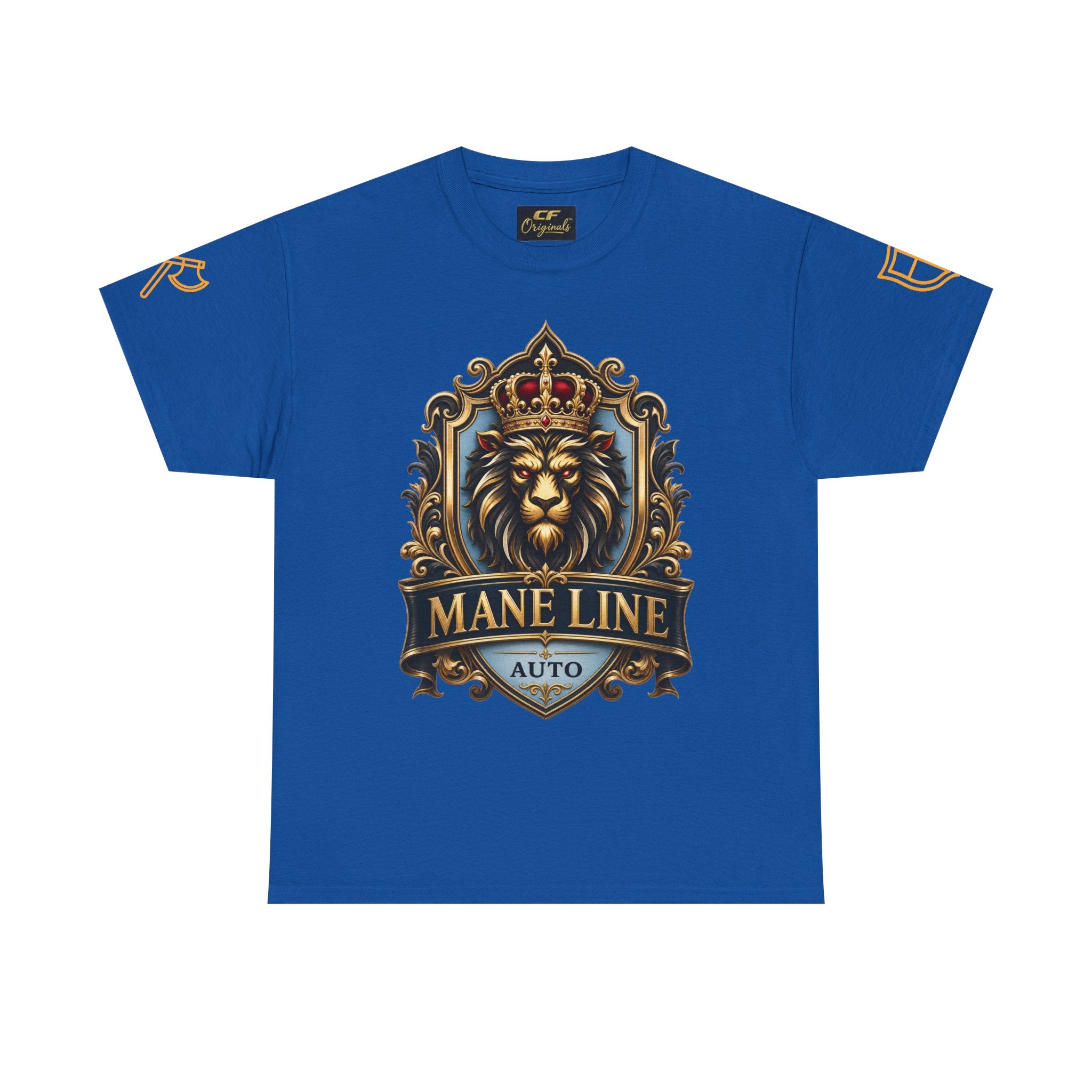 Lion Crest Tee — "Mane Line Auto" Vintage Heraldic Graphic Shirt